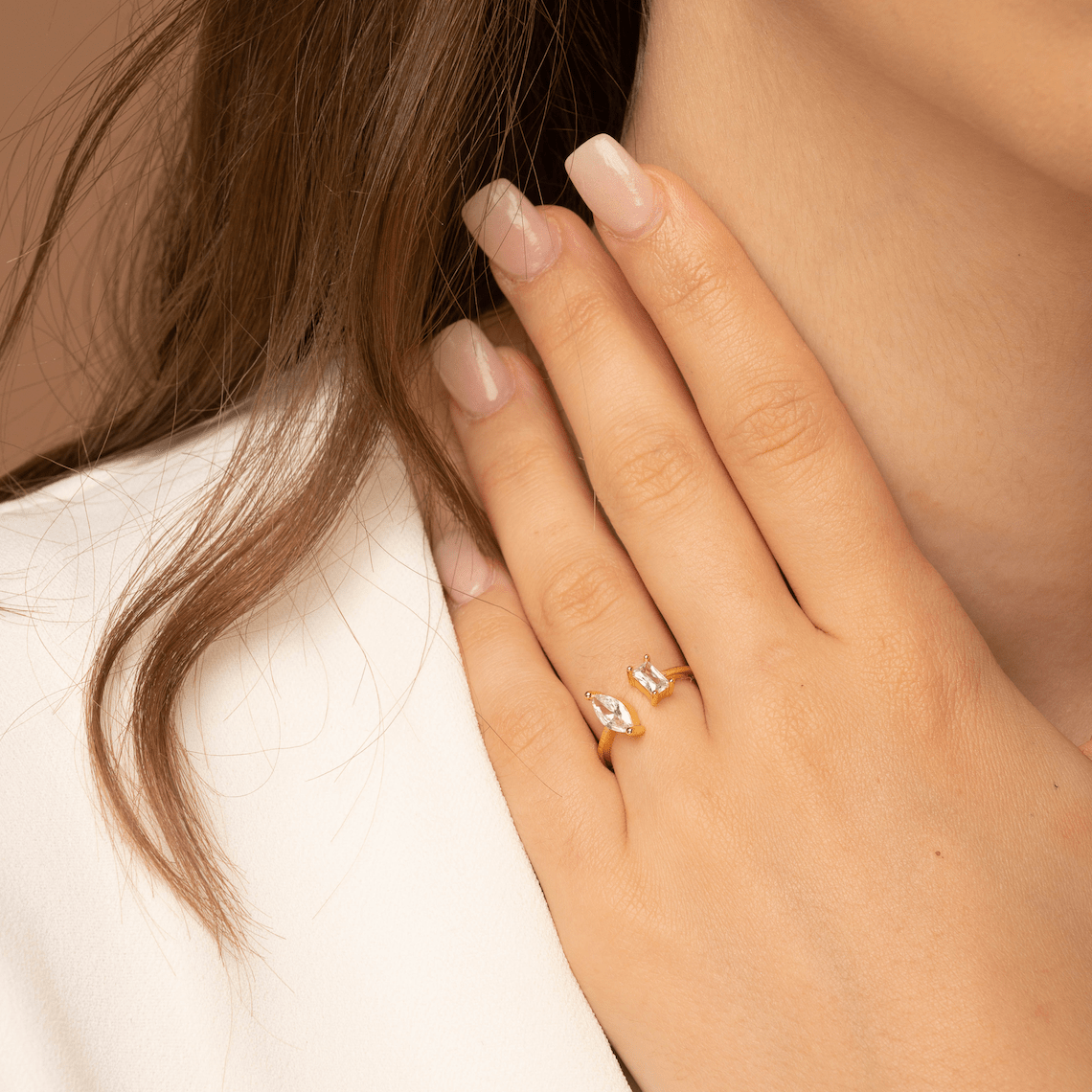 Marquise Open Band Ring - Camile & Stone