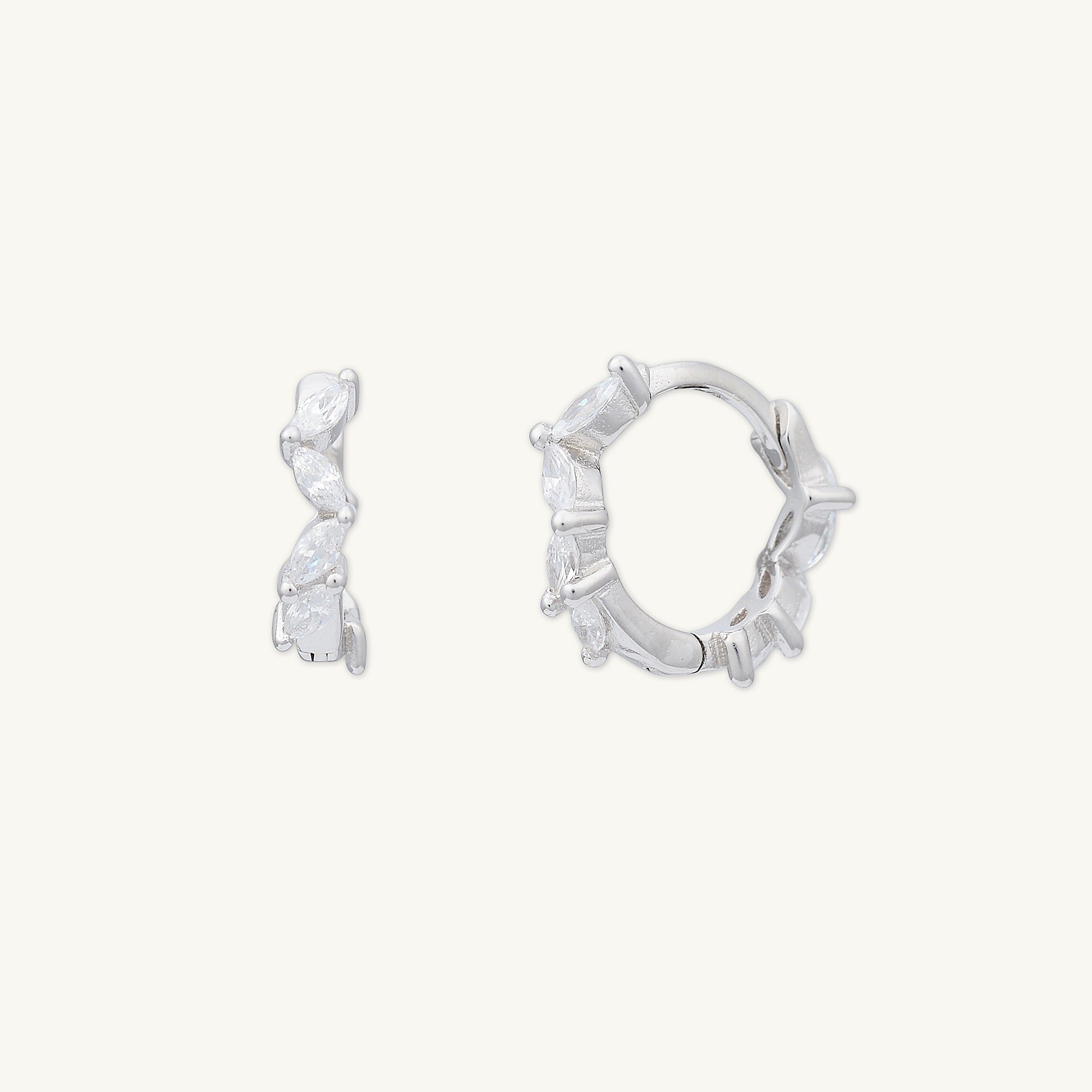 Marquise Sapphire Huggie Earrings - Camile & Stone
