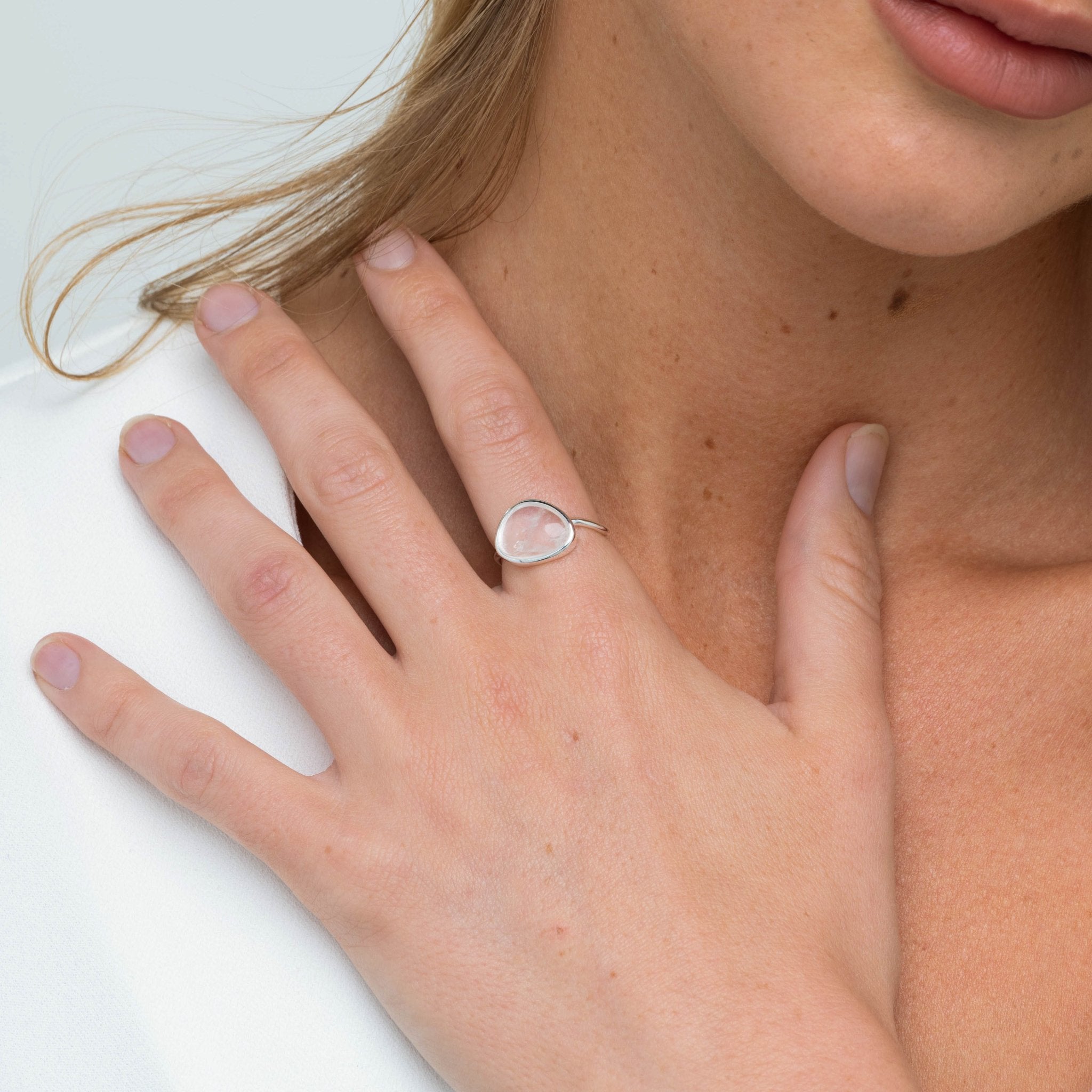 Moonstone Oval Statement Open Ring - Camile & Stone