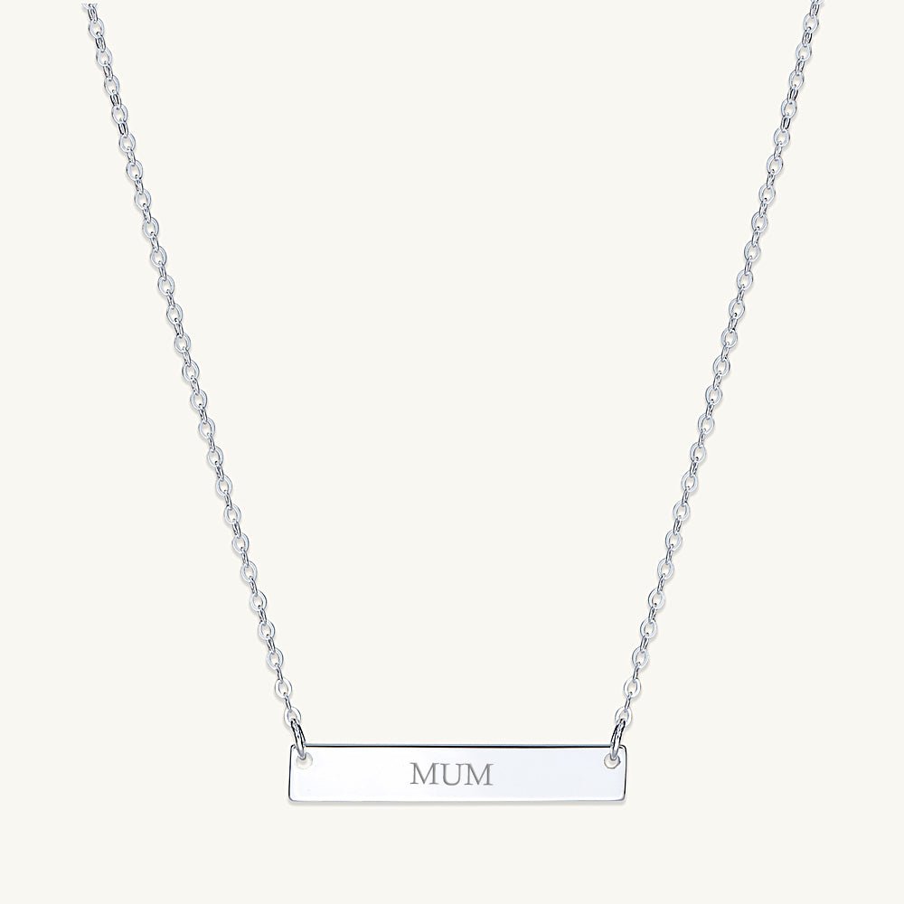 MUM Engraved Bar Necklace - Camile & Stone