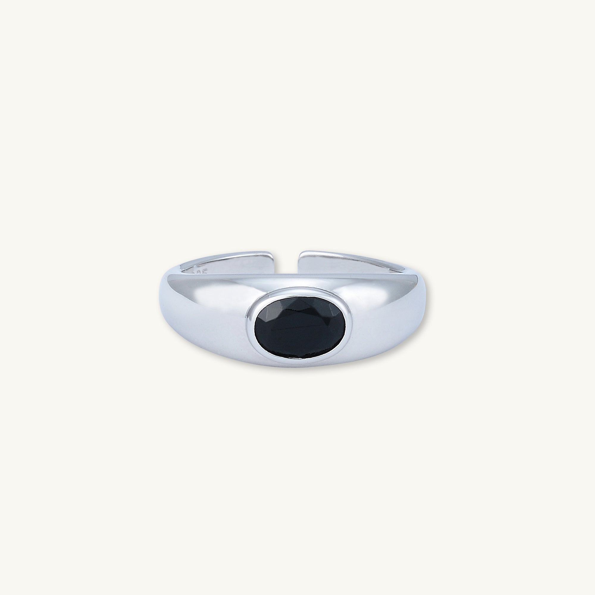 Onyx Signet Dome Open Ring - Camile & Stone
