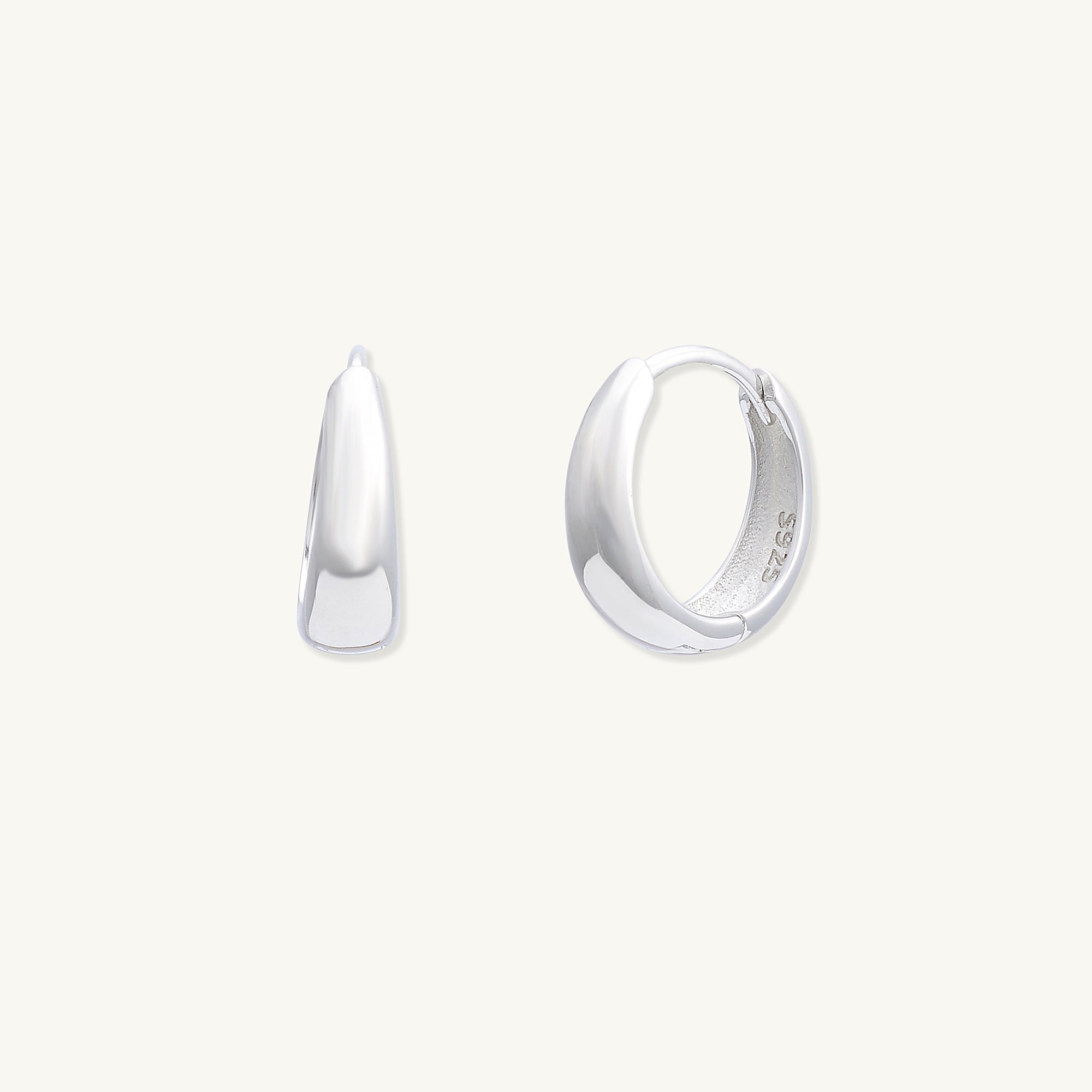 Oval Dome Huggie Earrings - Camile & Stone