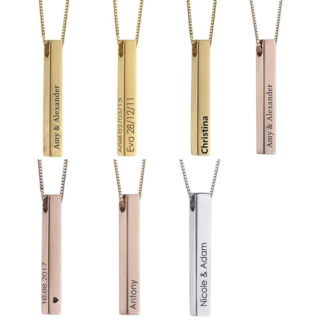 Pillar Bar Name Necklace - Camile & Stone