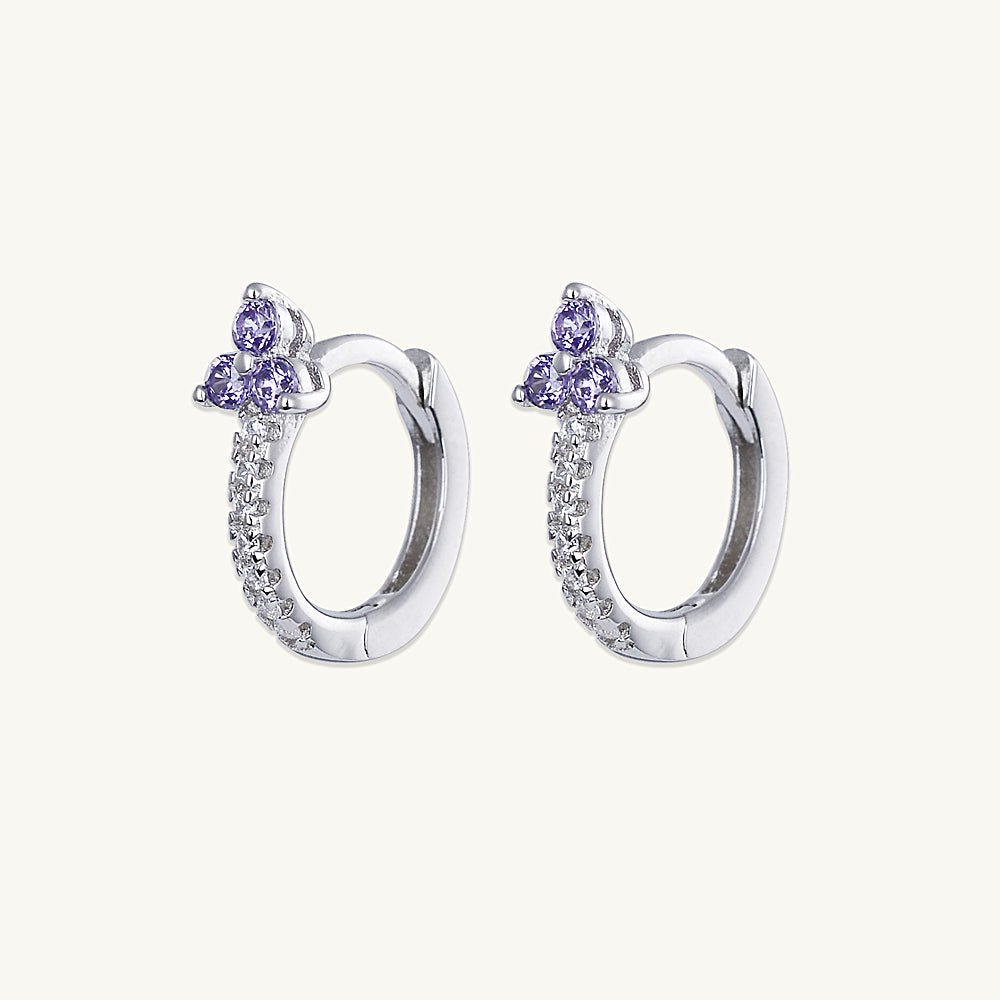 Purple Lotus Sapphire Hoop Earrings - Camile & Stone