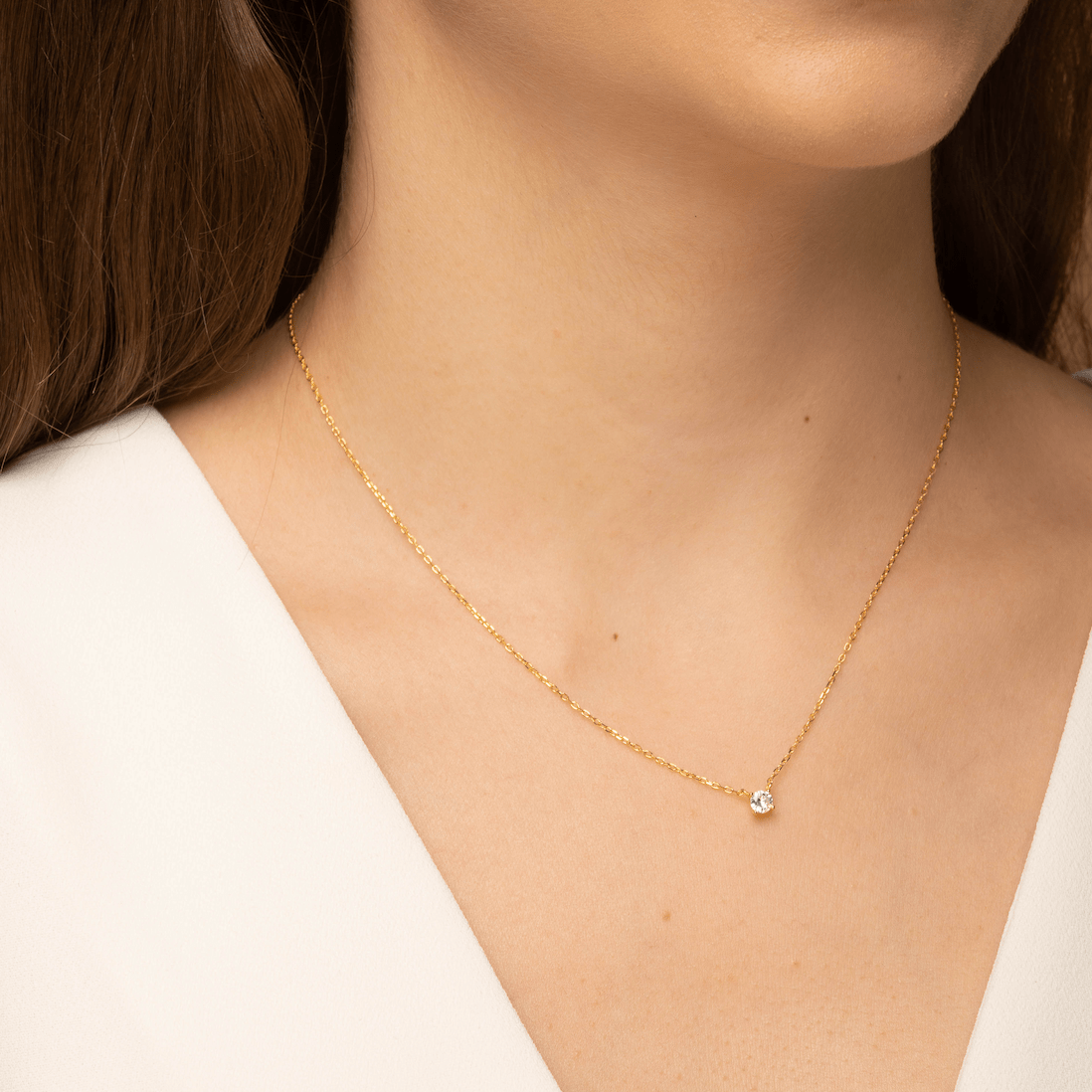 Round Sapphire Chain Necklace - Camile & Stone