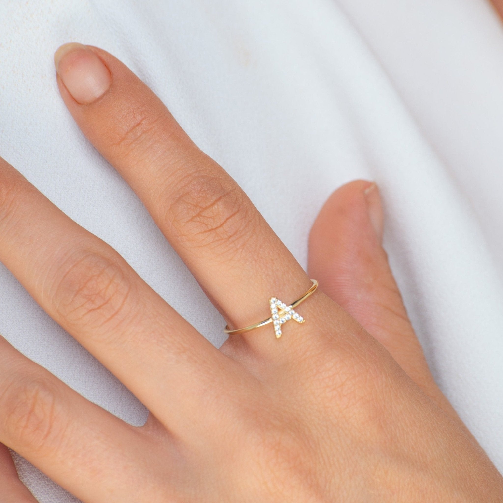 Sapphire Initial Letter Ring - Camile & Stone