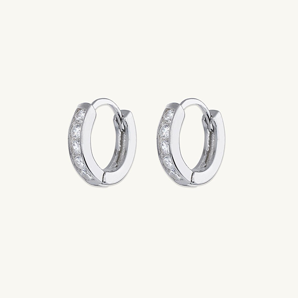 Sapphire Inlay Huggie Earrings - Camile & Stone