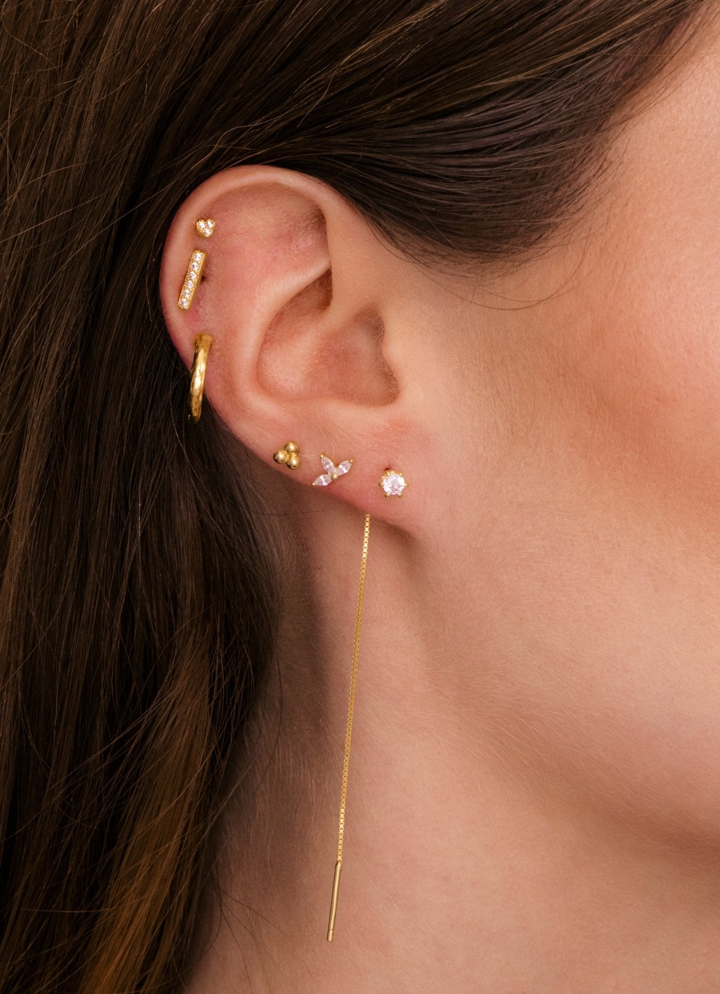 Sapphire Long Threader Earrings - Camile & Stone