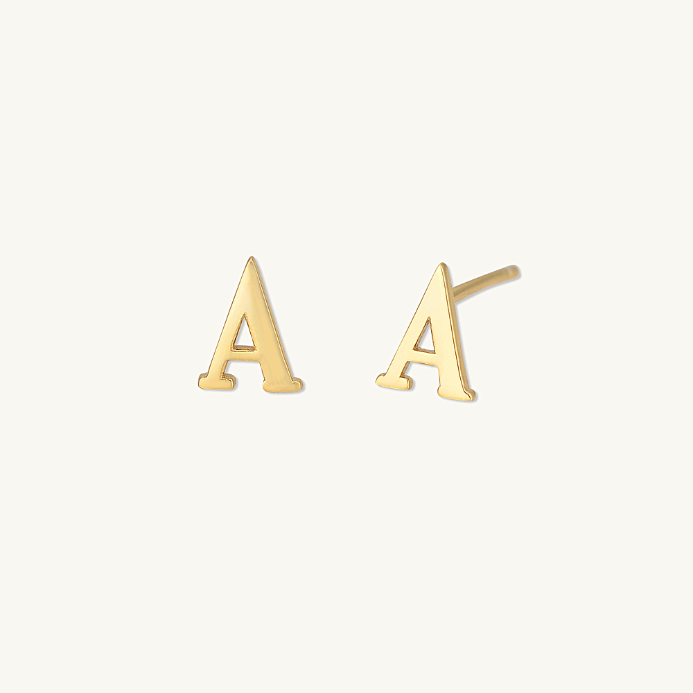 Script Letter Initial Earrings