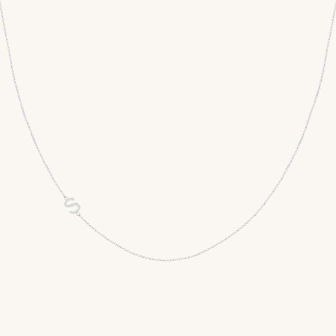 Sideways Single Initial Letter Necklace - Camile & Stone