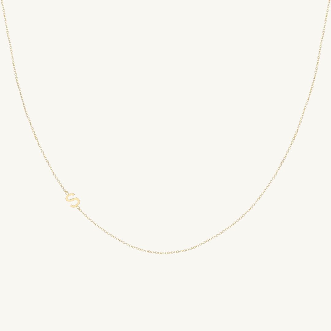 Sideways Single Initial Letter Necklace - Camile & Stone