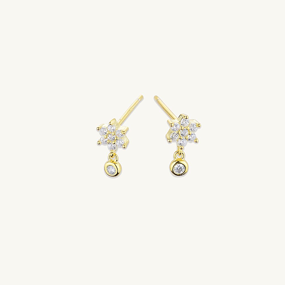 Snowflake Sapphire Drop Stud Earrings - Camile & Stone