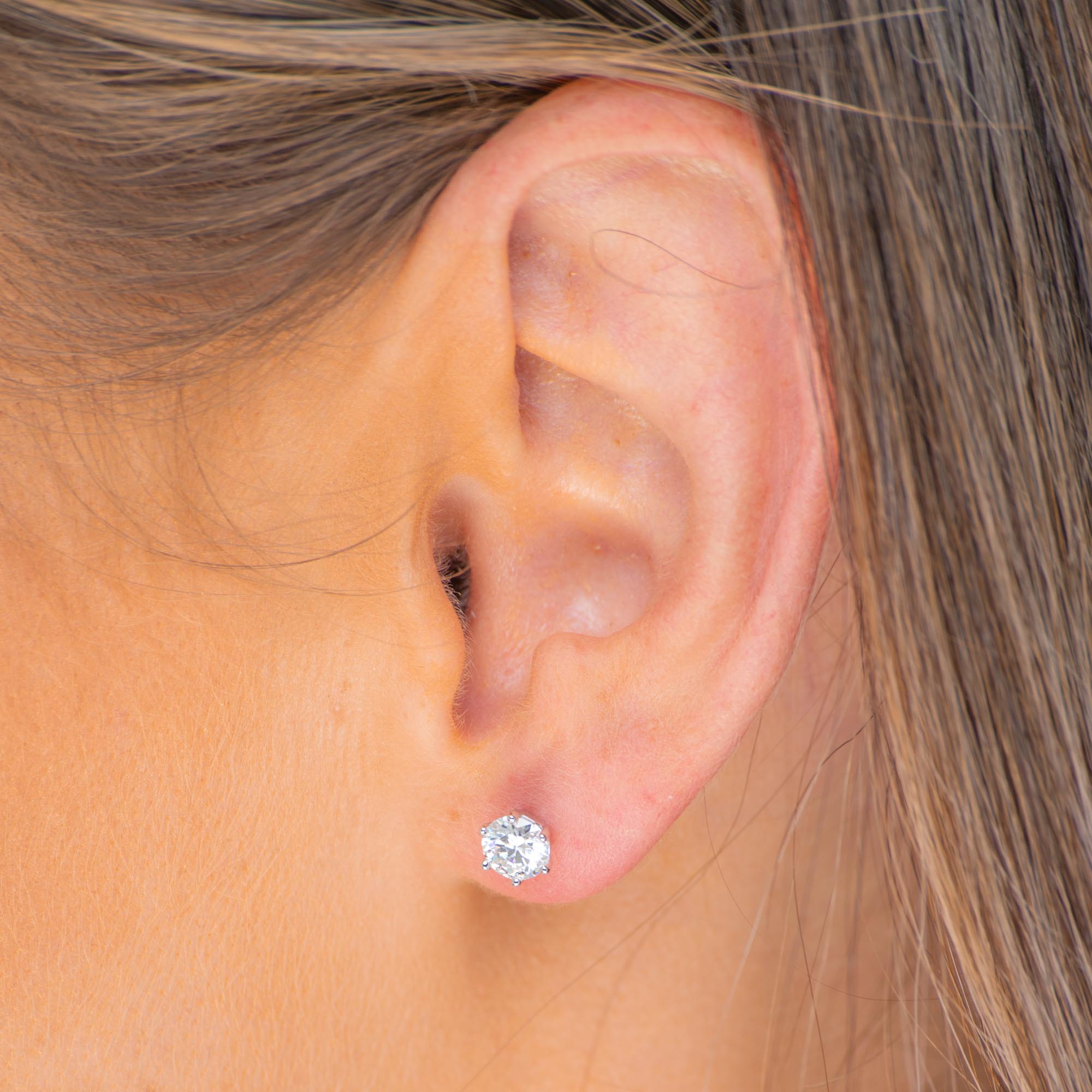 Solitaire Moissanite Stud Earrings 0.5 Carat - Camile & Stone