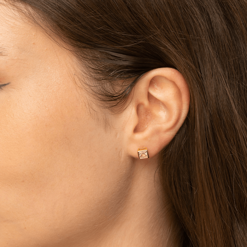 Square Cubic Zirconia Studs - Camile & Stone