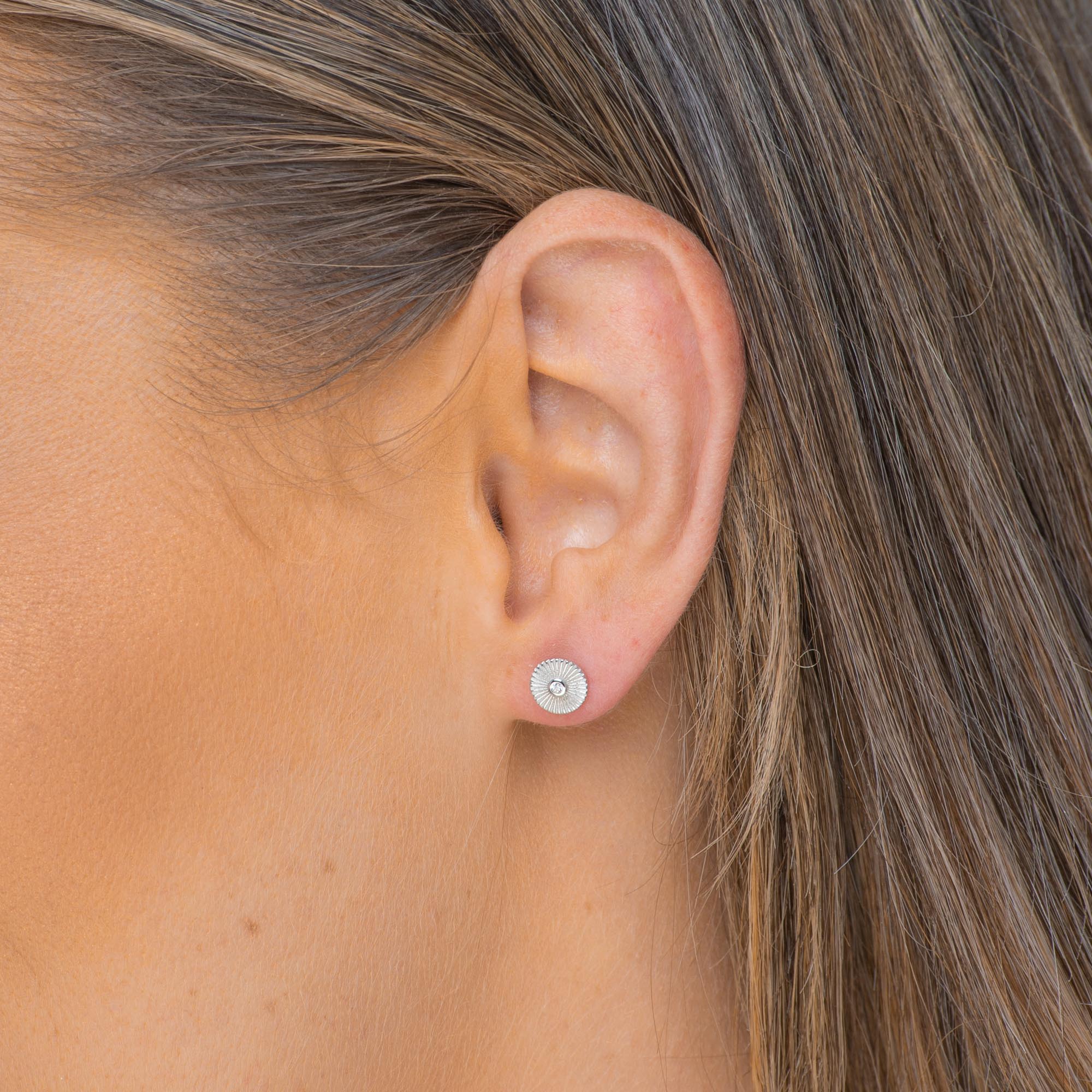 Sunbeam Sapphire Disc Stud Earrings - Camile & Stone