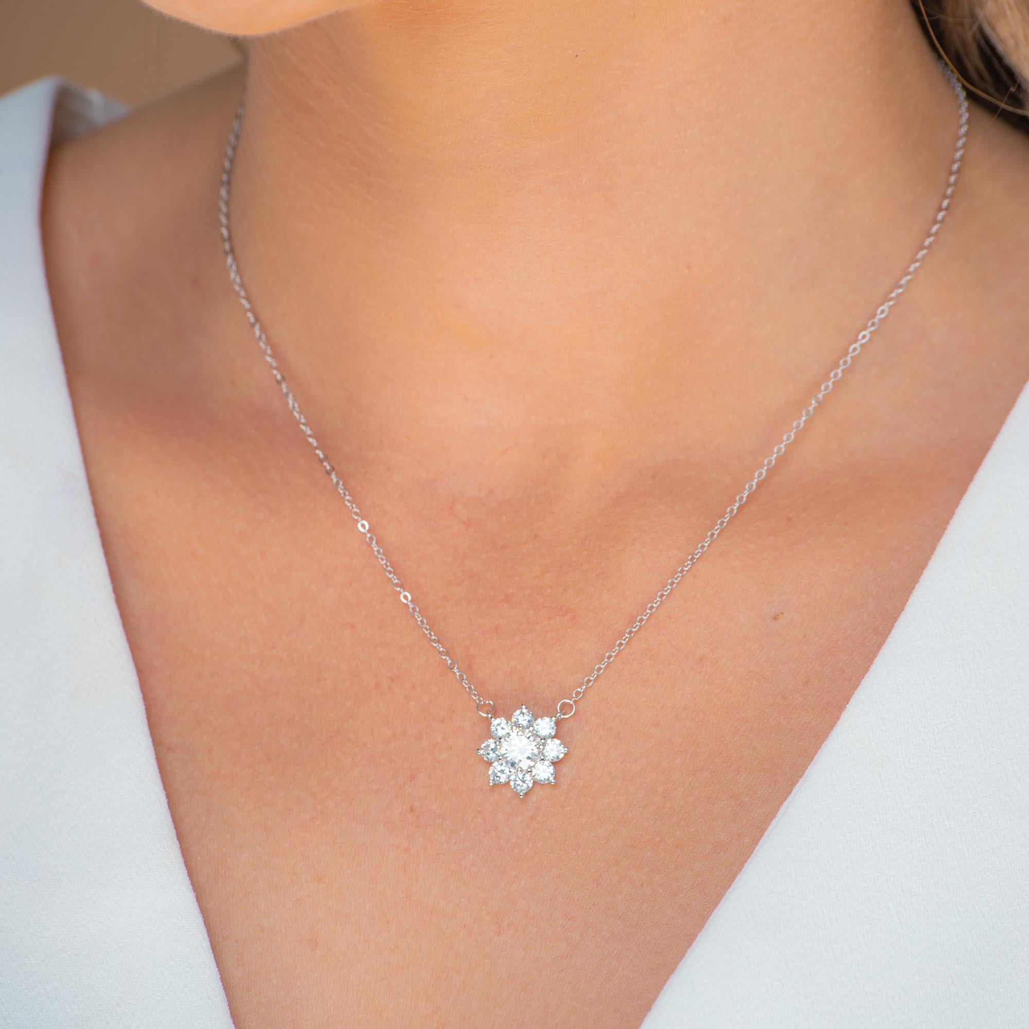 Sunflower Solitaire Moissanite Necklace 1 Carat - Camile & Stone