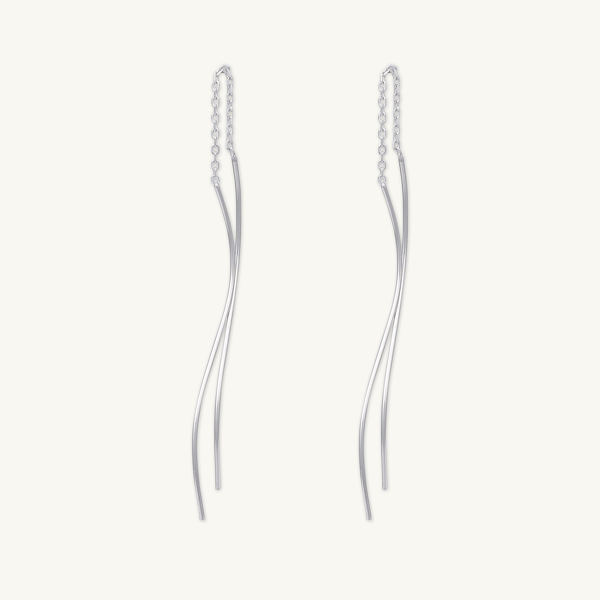 Swirl Threader Chain Earrings - Camile & Stone