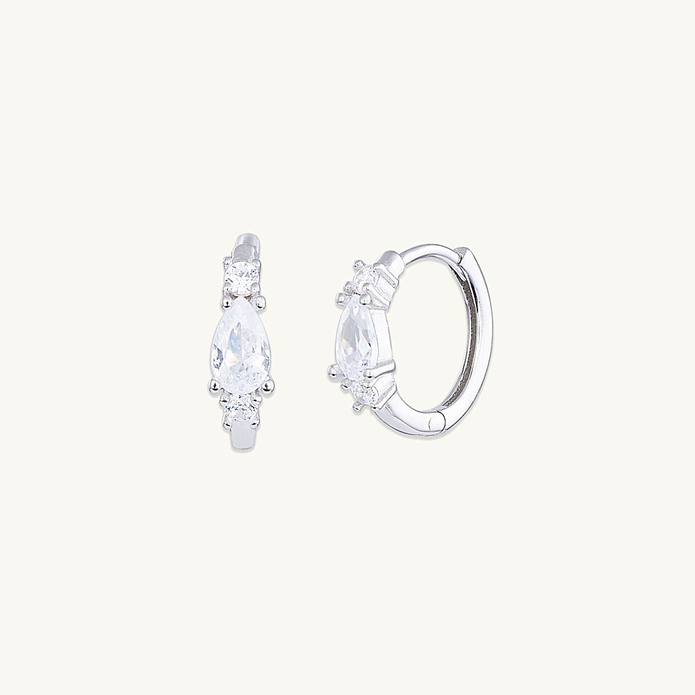 Teardrop Sapphire Huggie Earrings - Camile & Stone