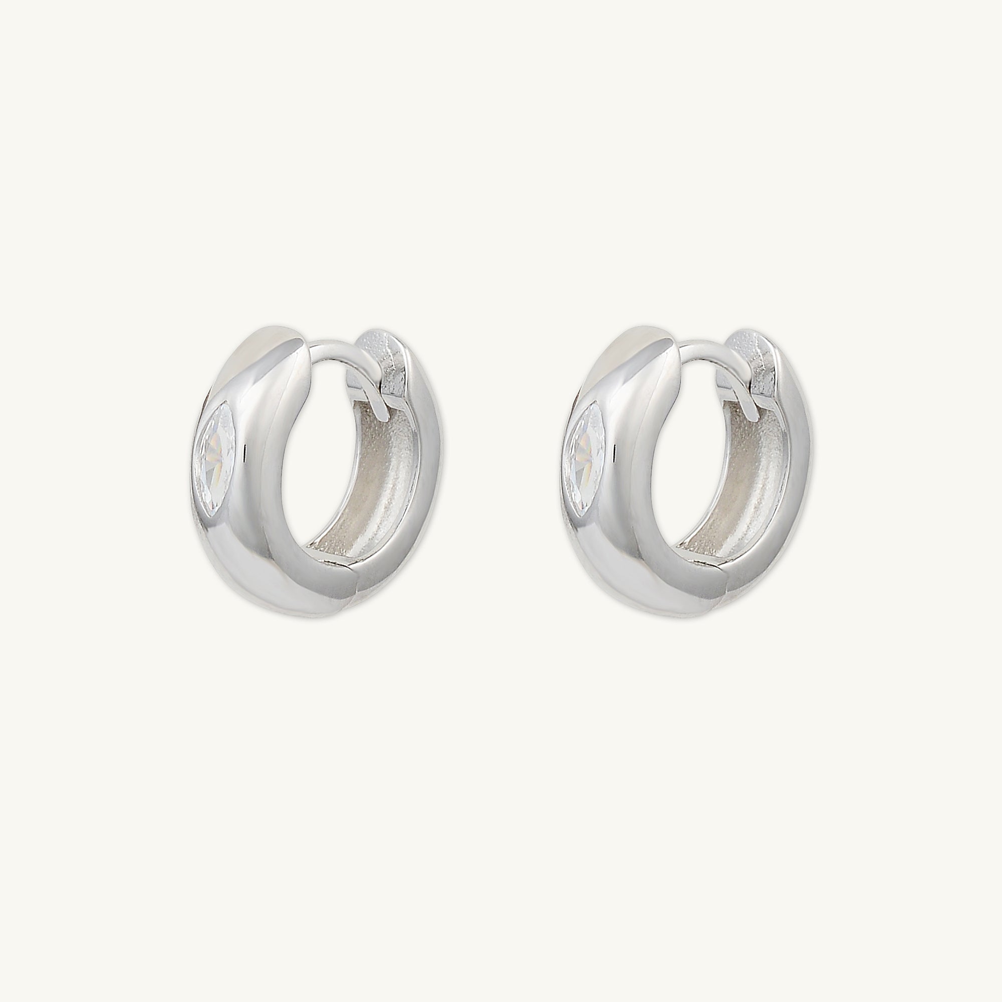 Thick Huggie Sapphire Earrings - Camile & Stone