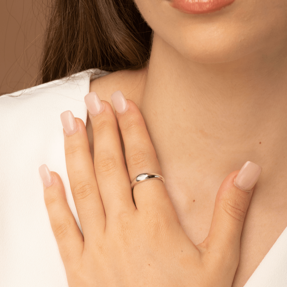 Thin Dome Signet Ring - Camile & Stone