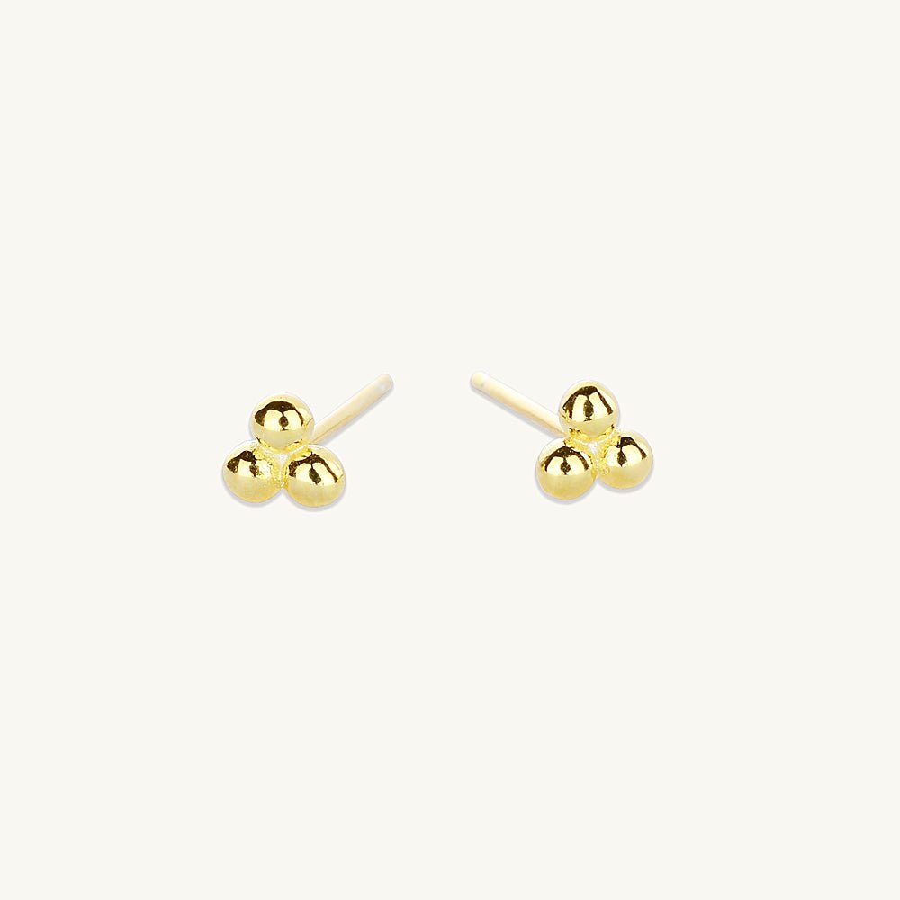 Tiny Lotus Ball Stud Earrings - Camile & Stone