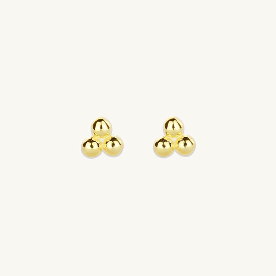 Tiny Lotus Ball Stud Earrings - Camile & Stone