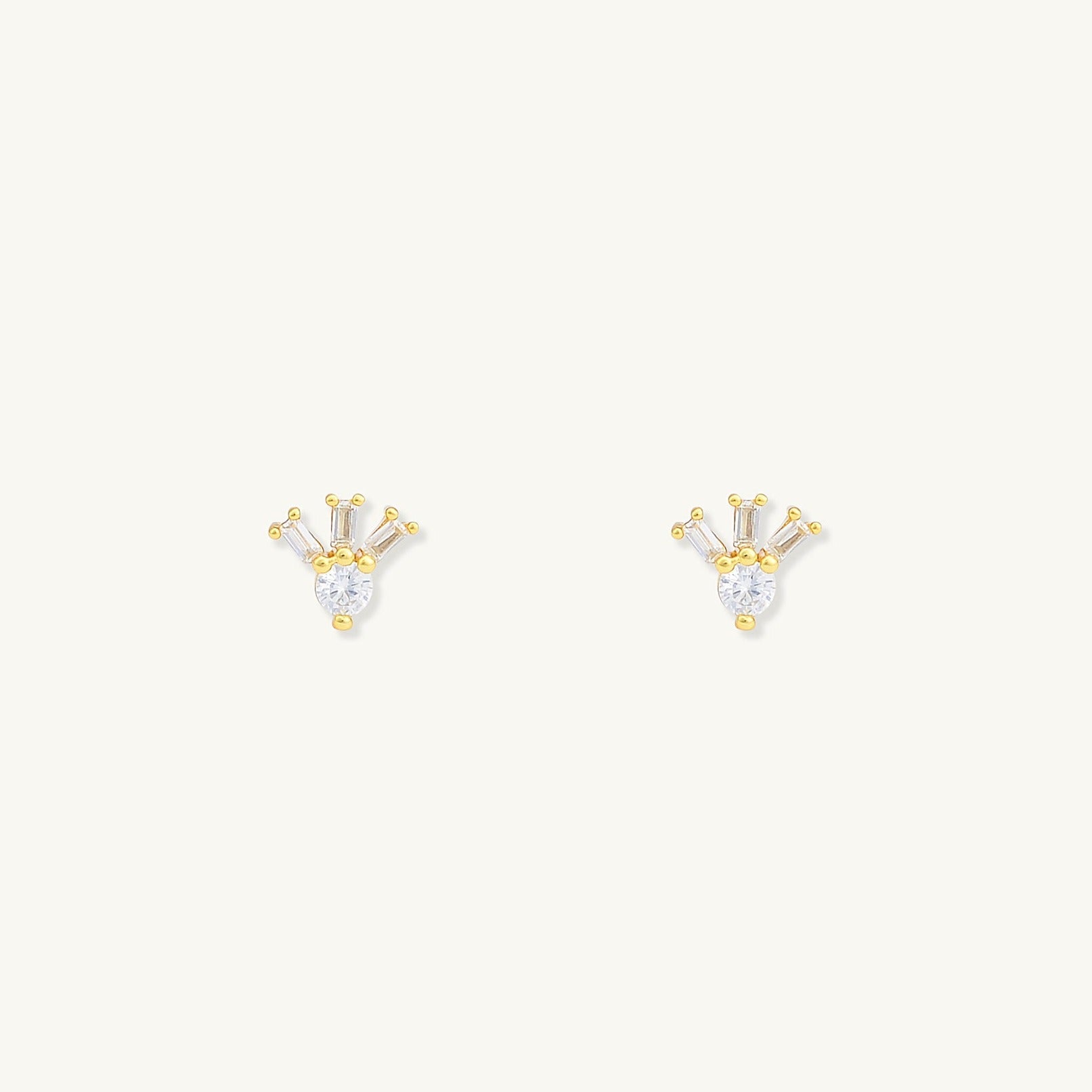 Trio Baguette Stud Earrings - Camile & Stone