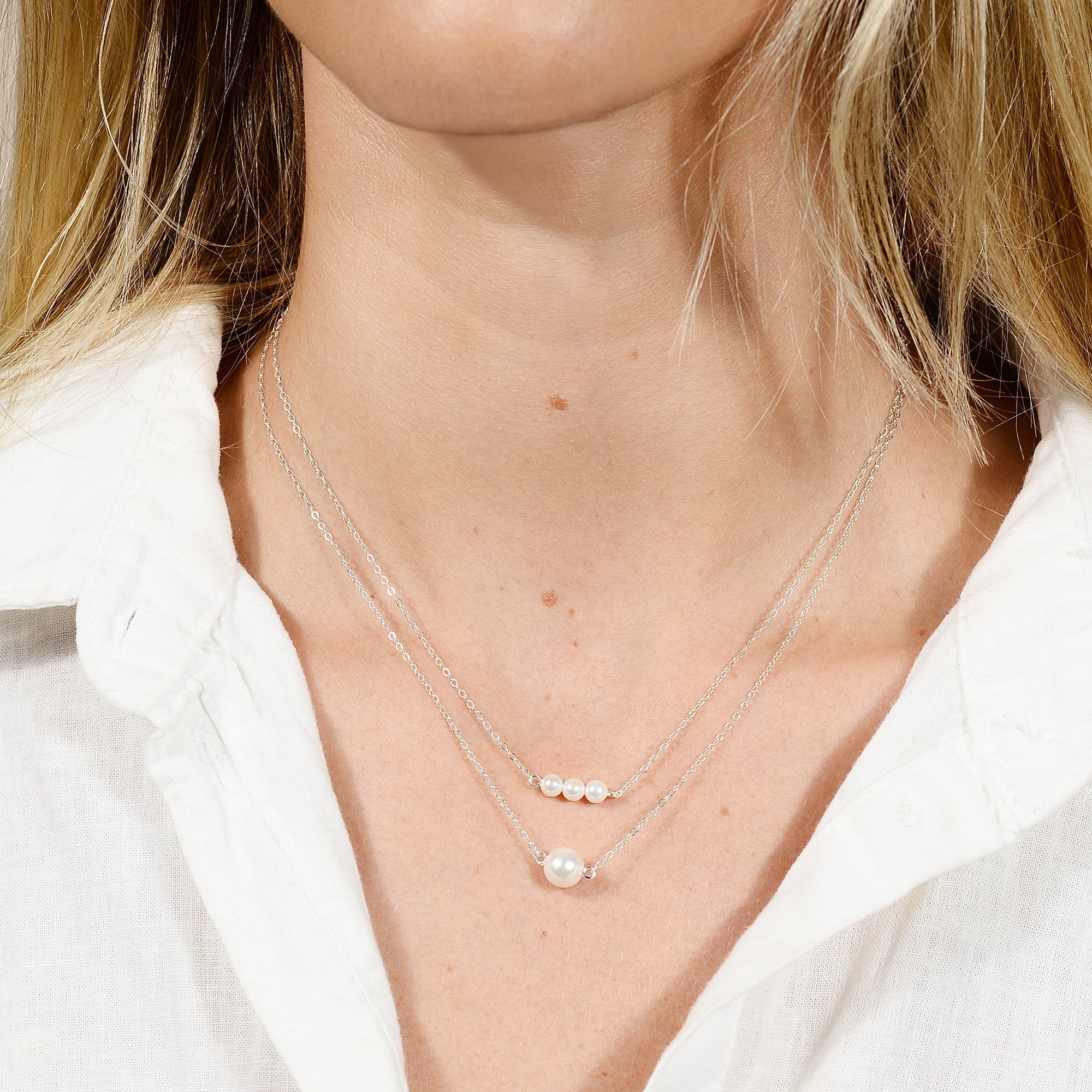 Triple Freshwater Pearl Necklace - Camile & Stone