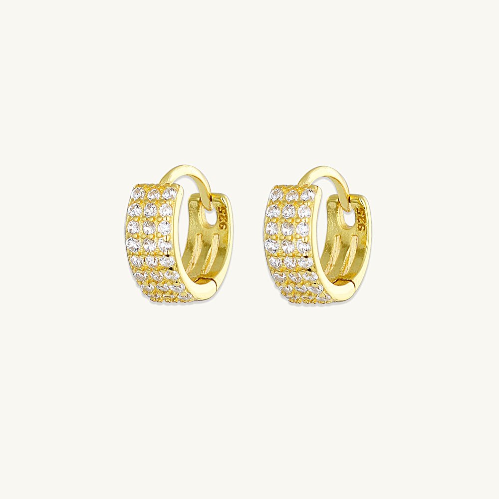 Triple Sapphire Pave Huggies - Camile & Stone