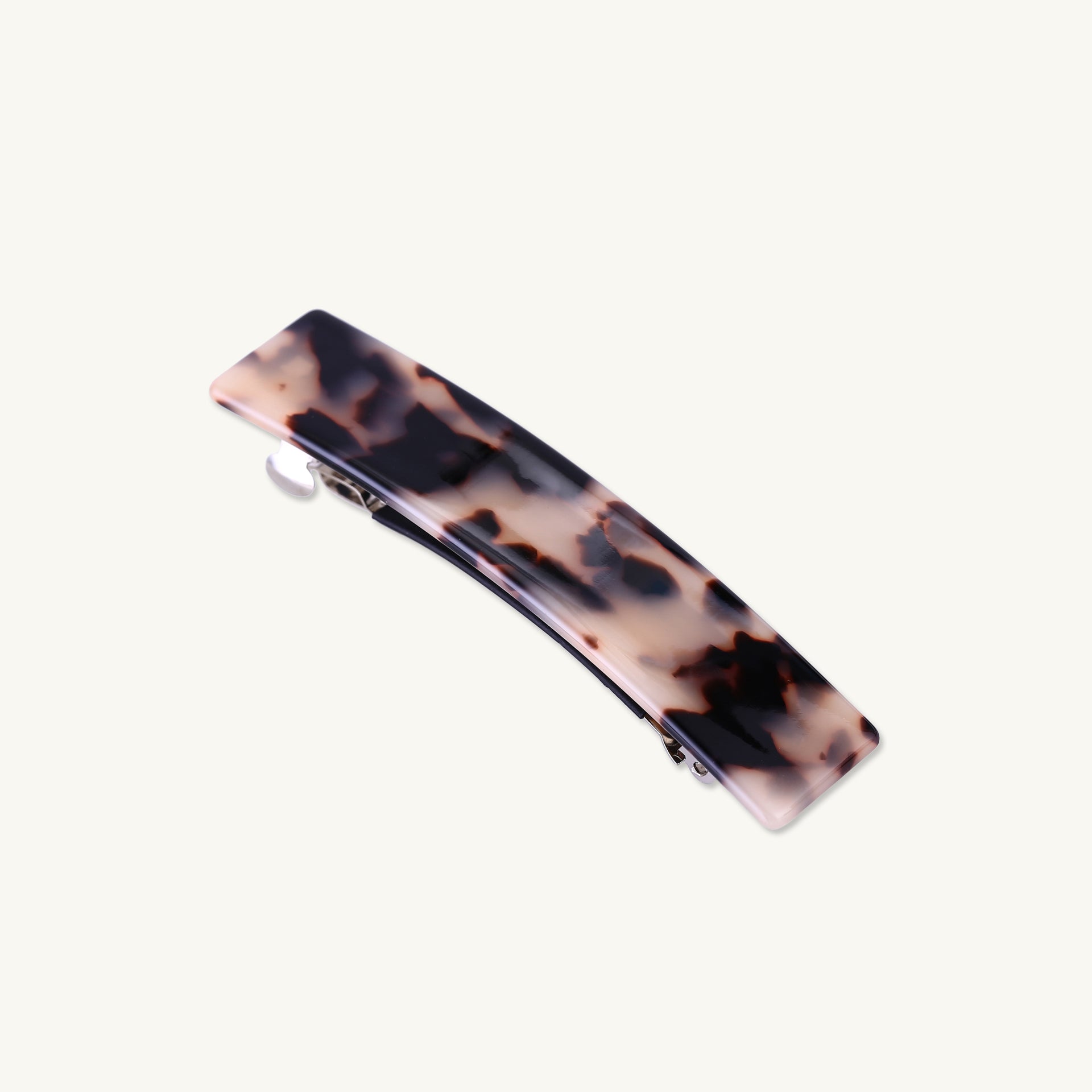 Beige Tortoiseshell Bar French Hair Clip