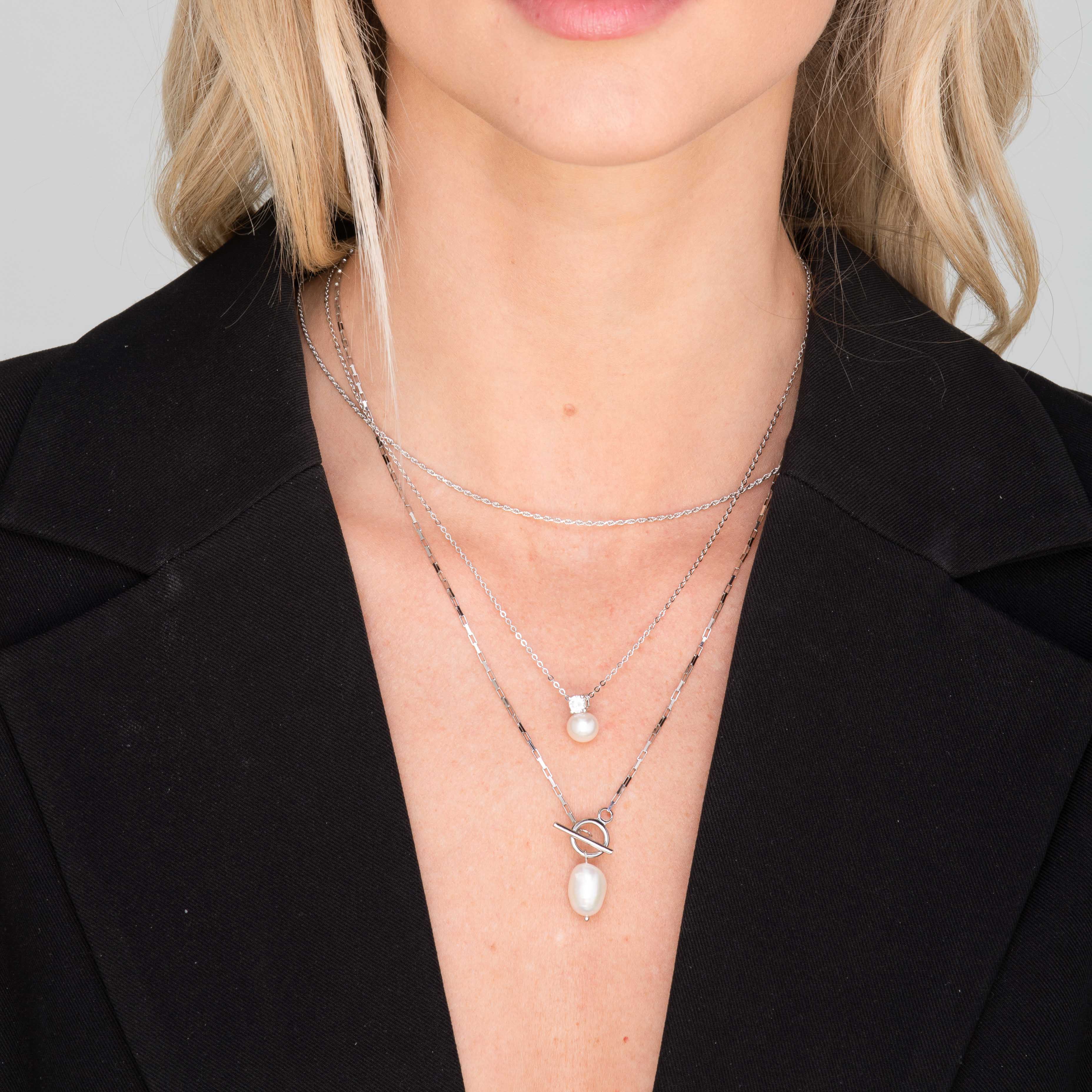 Freshwater Pearl Statement Toggle Necklace