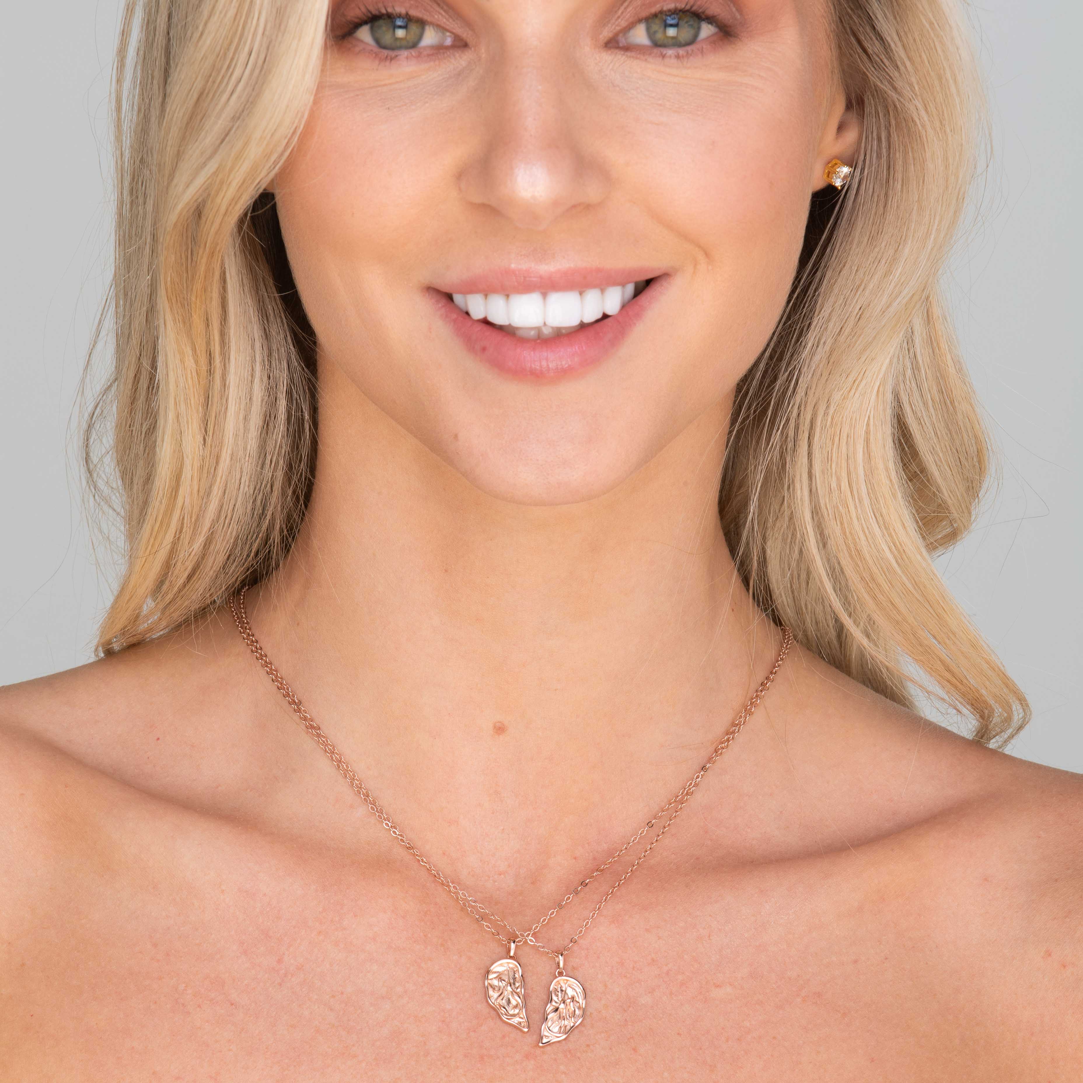 Best Friend Heart Mermaid Necklace Set