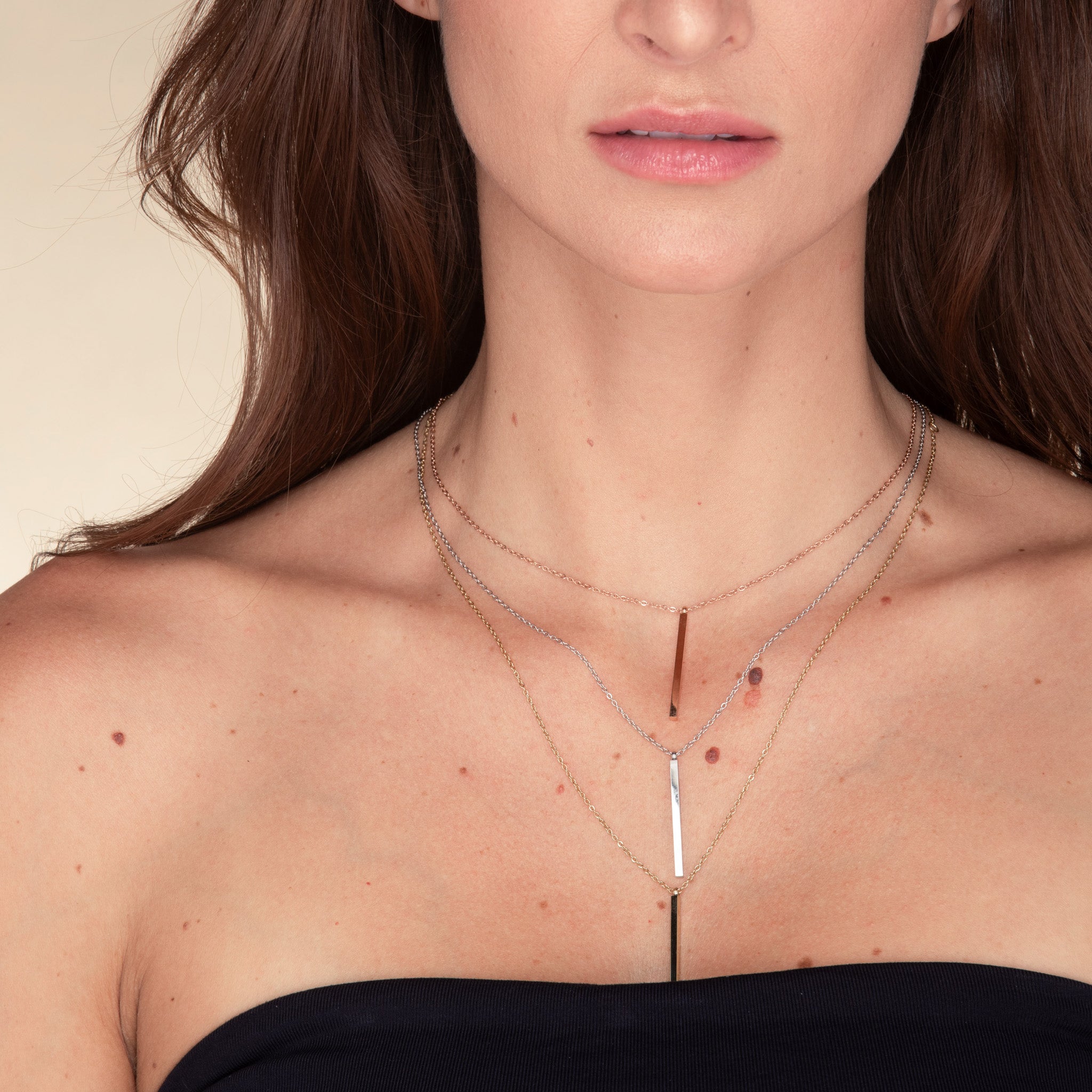 Thin Bar Drop Necklace