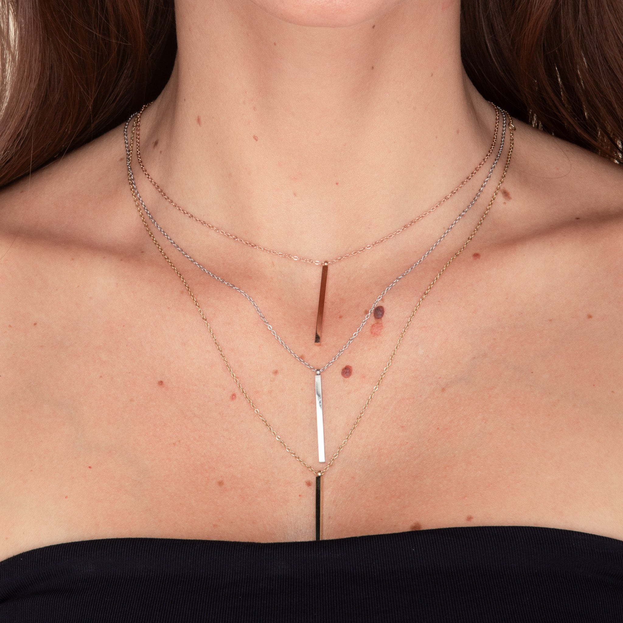 Thin Bar Drop Necklace