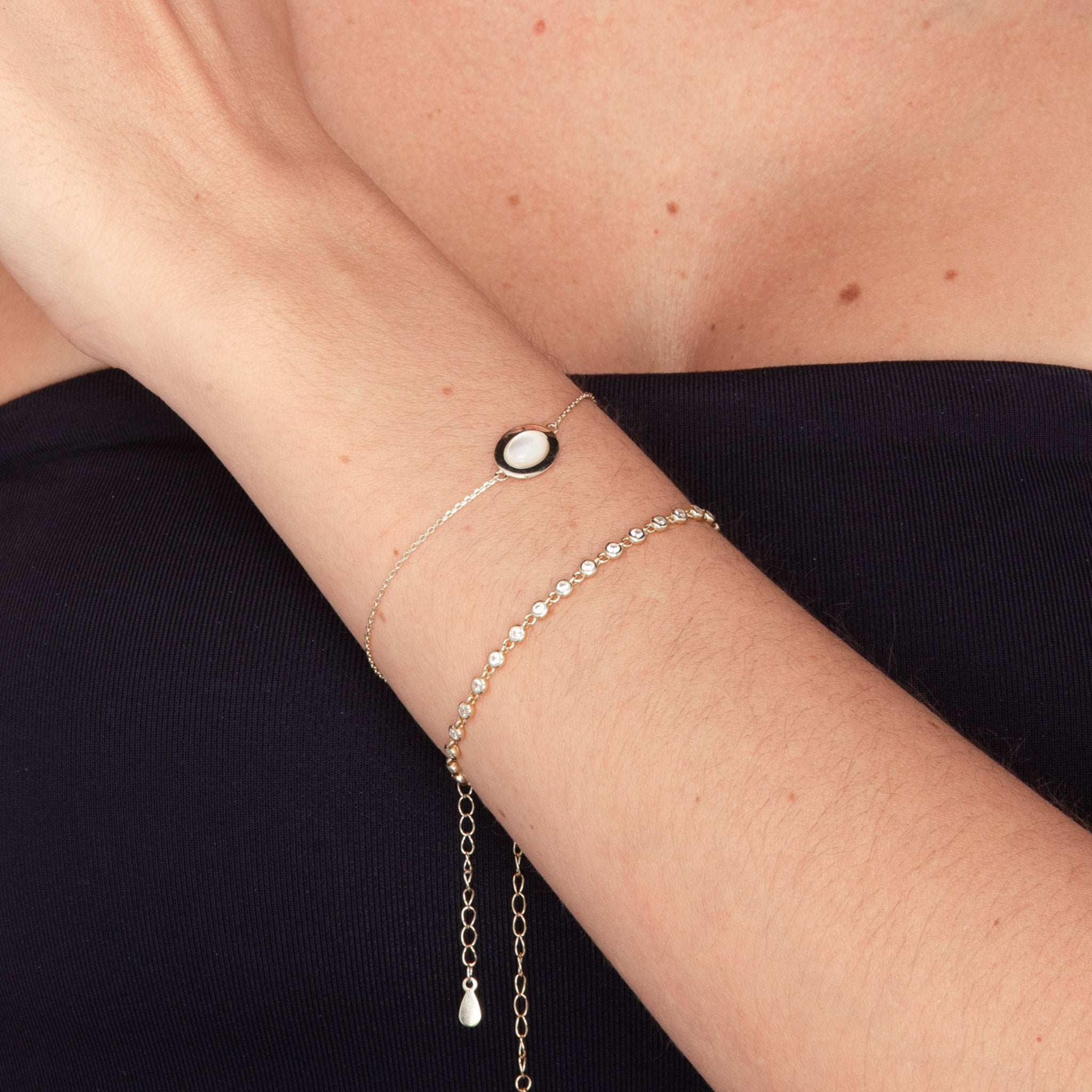 Oval Moonstone Chain Bracelet