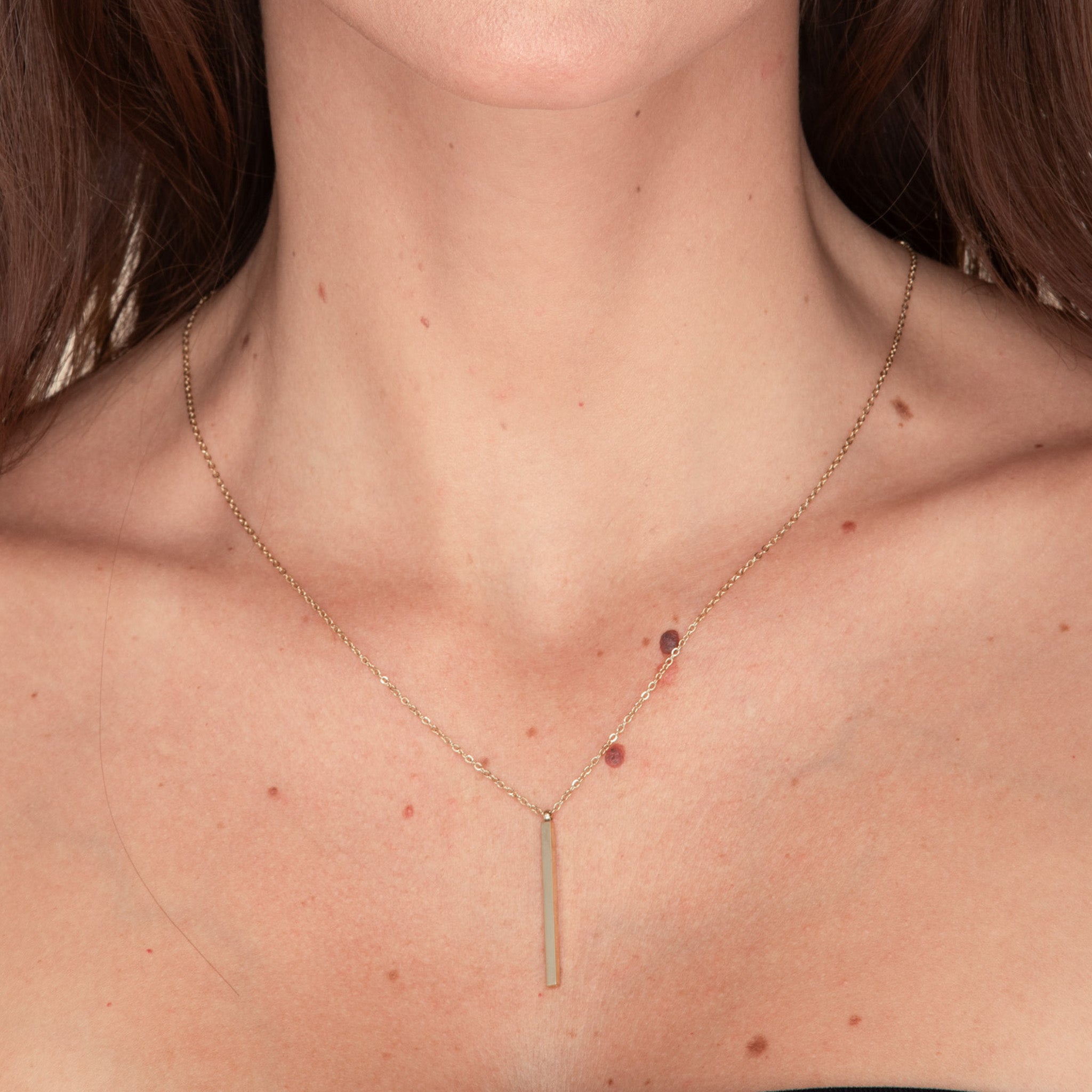 Thin Bar Drop Necklace