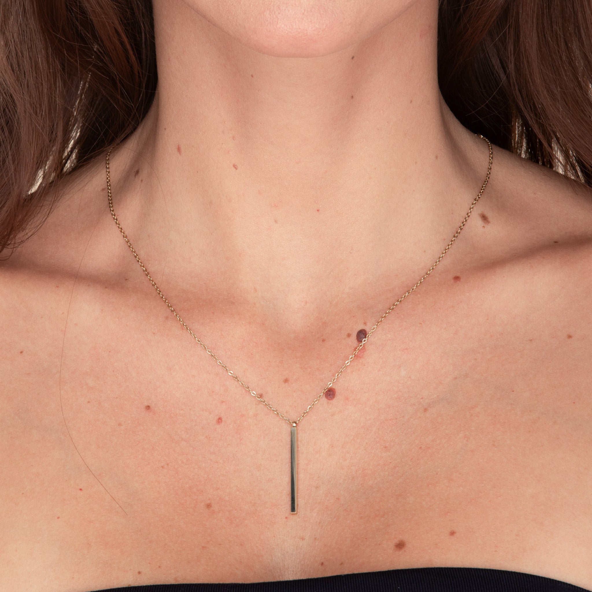 Thin Bar Drop Necklace