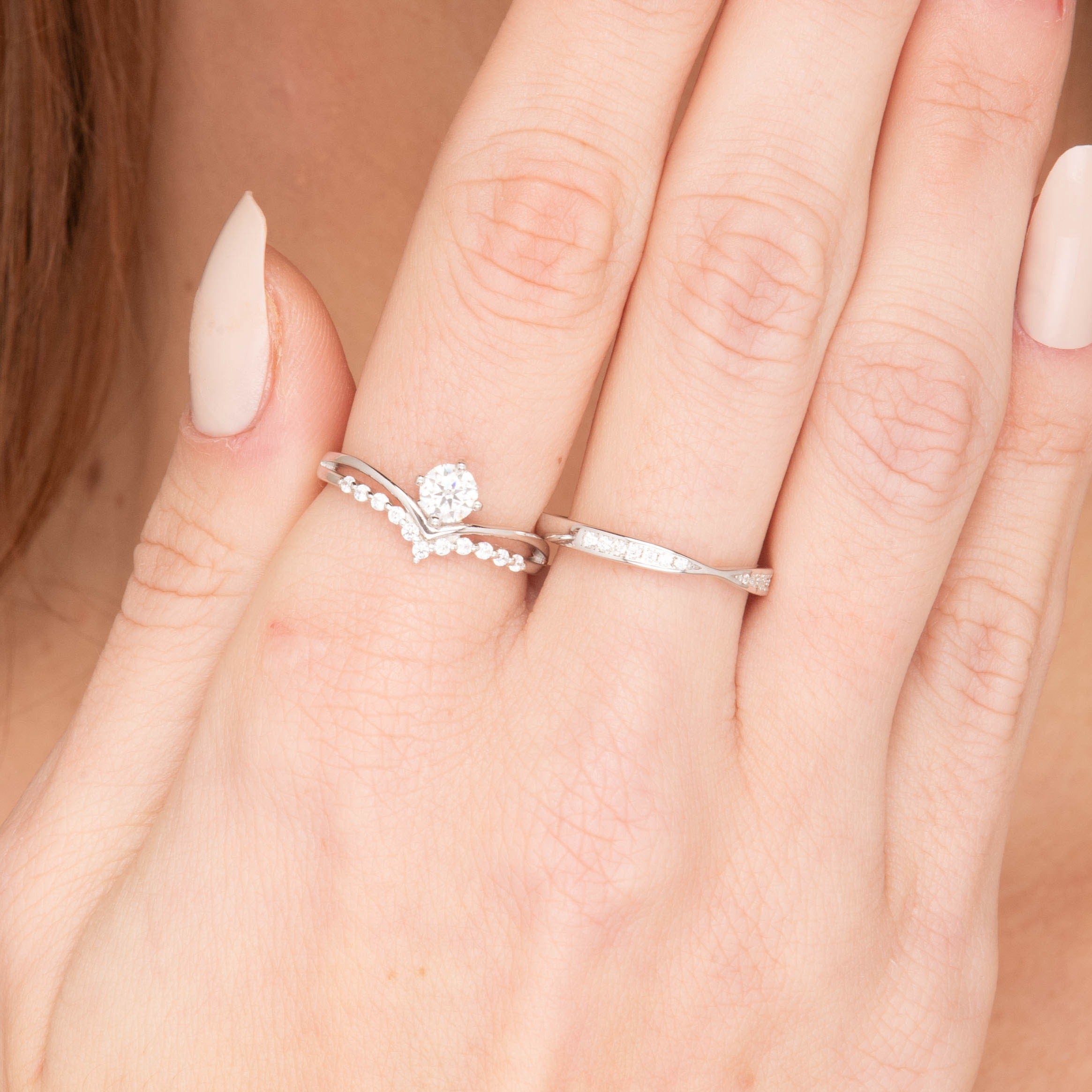 The June Emerald Moissanite Diamond Engagement Ring