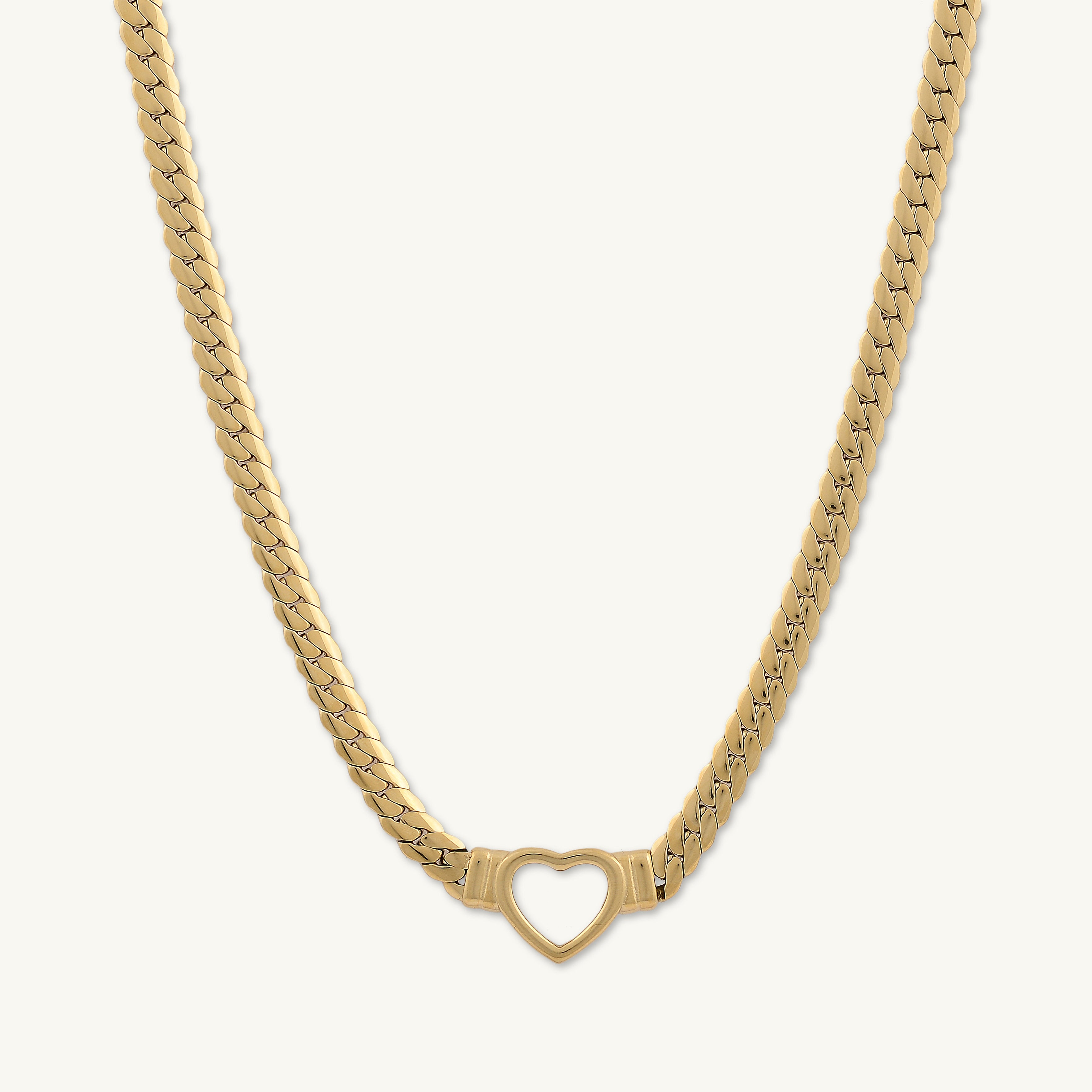 Hailey Heart Cuban Statement Necklace