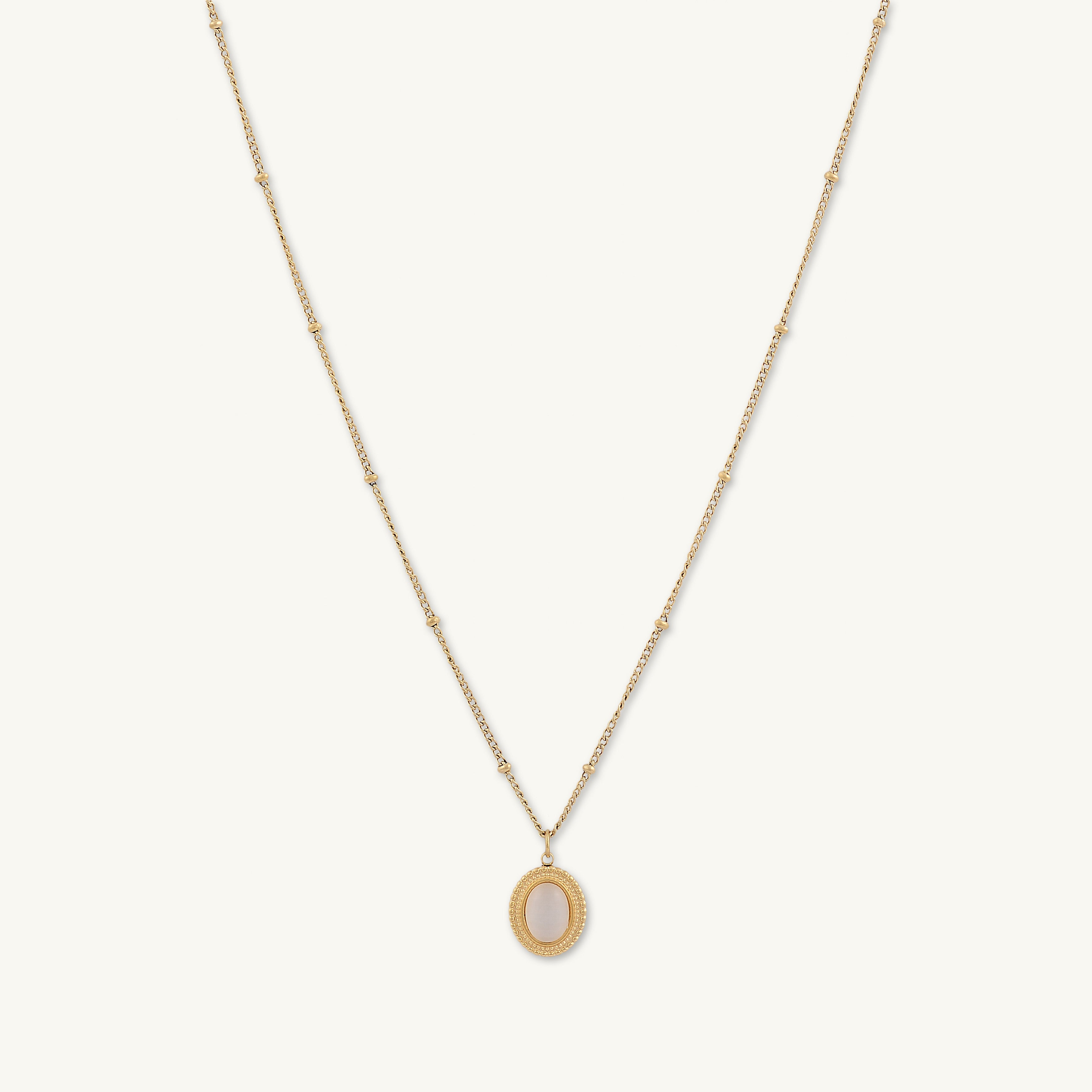 Moonstone Vintage Oval Satellite Necklace