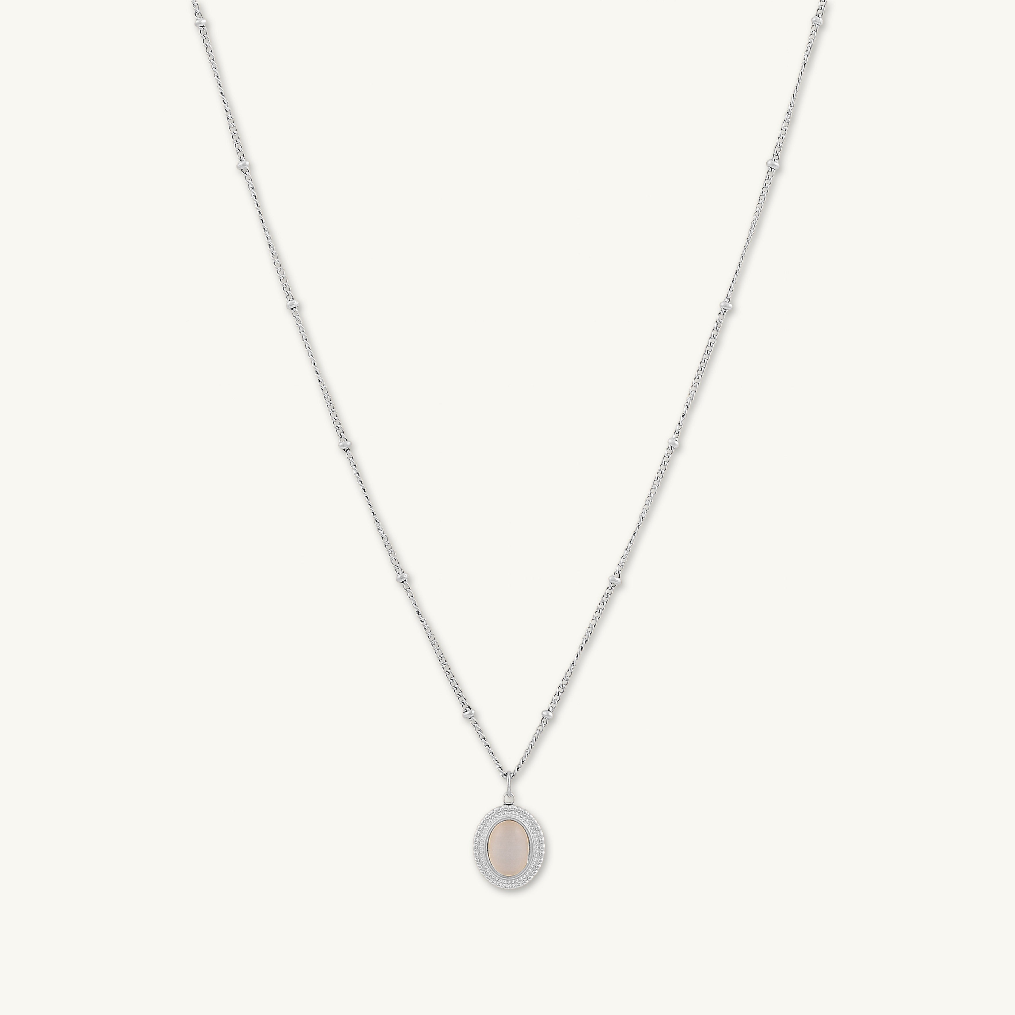 Moonstone Vintage Oval Satellite Necklace