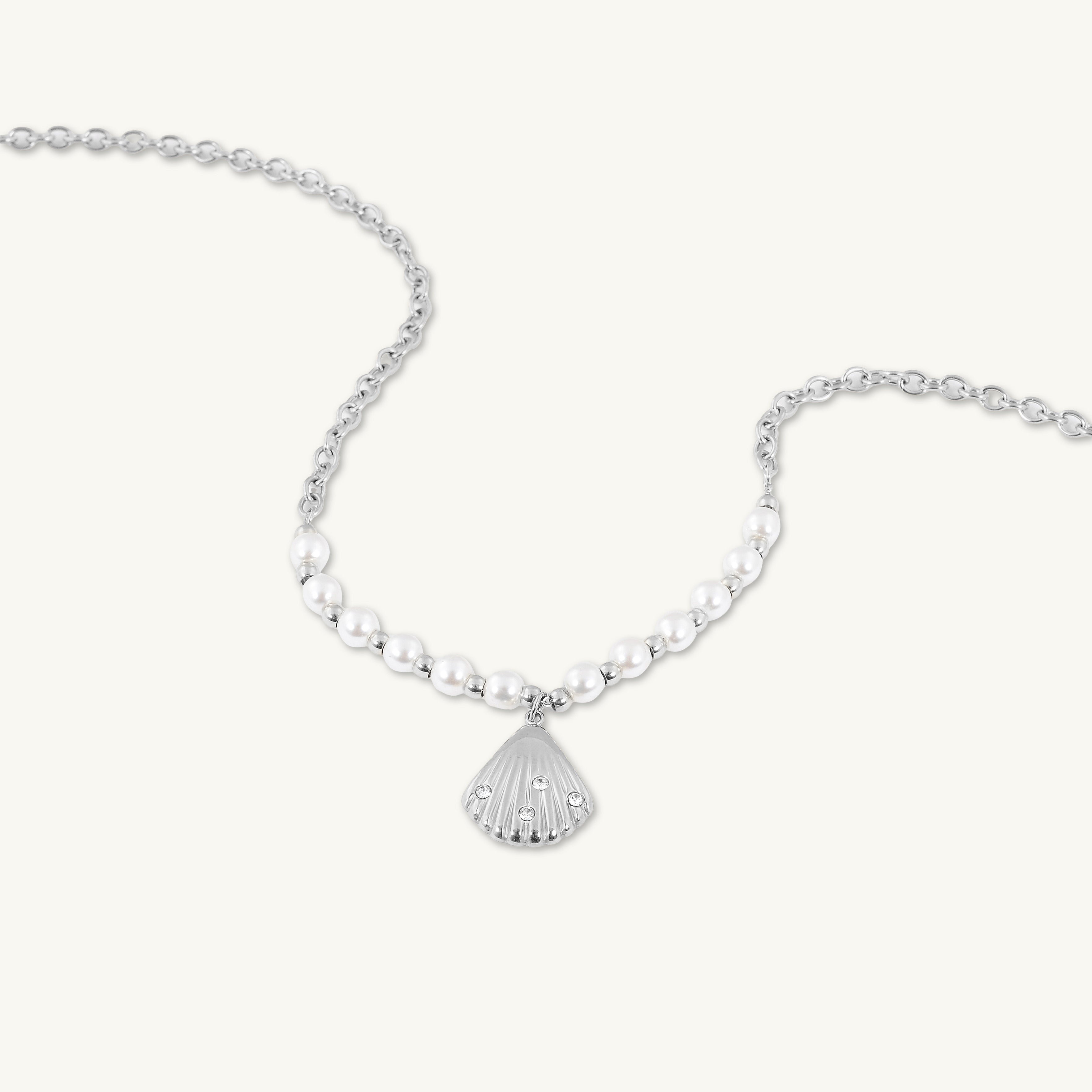 Etherial Shell Pearl Chain Necklace