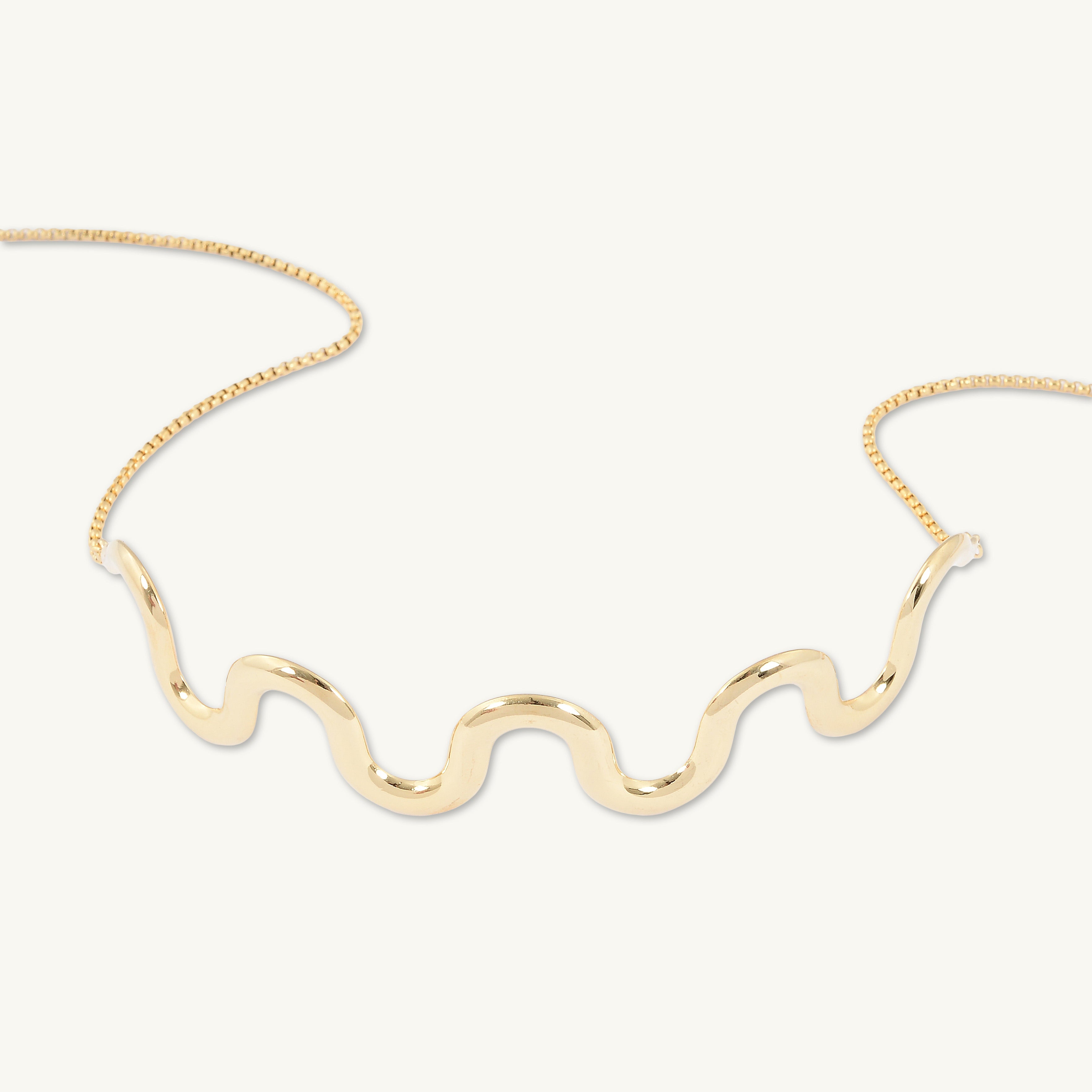 Wave Bar Choker Necklace