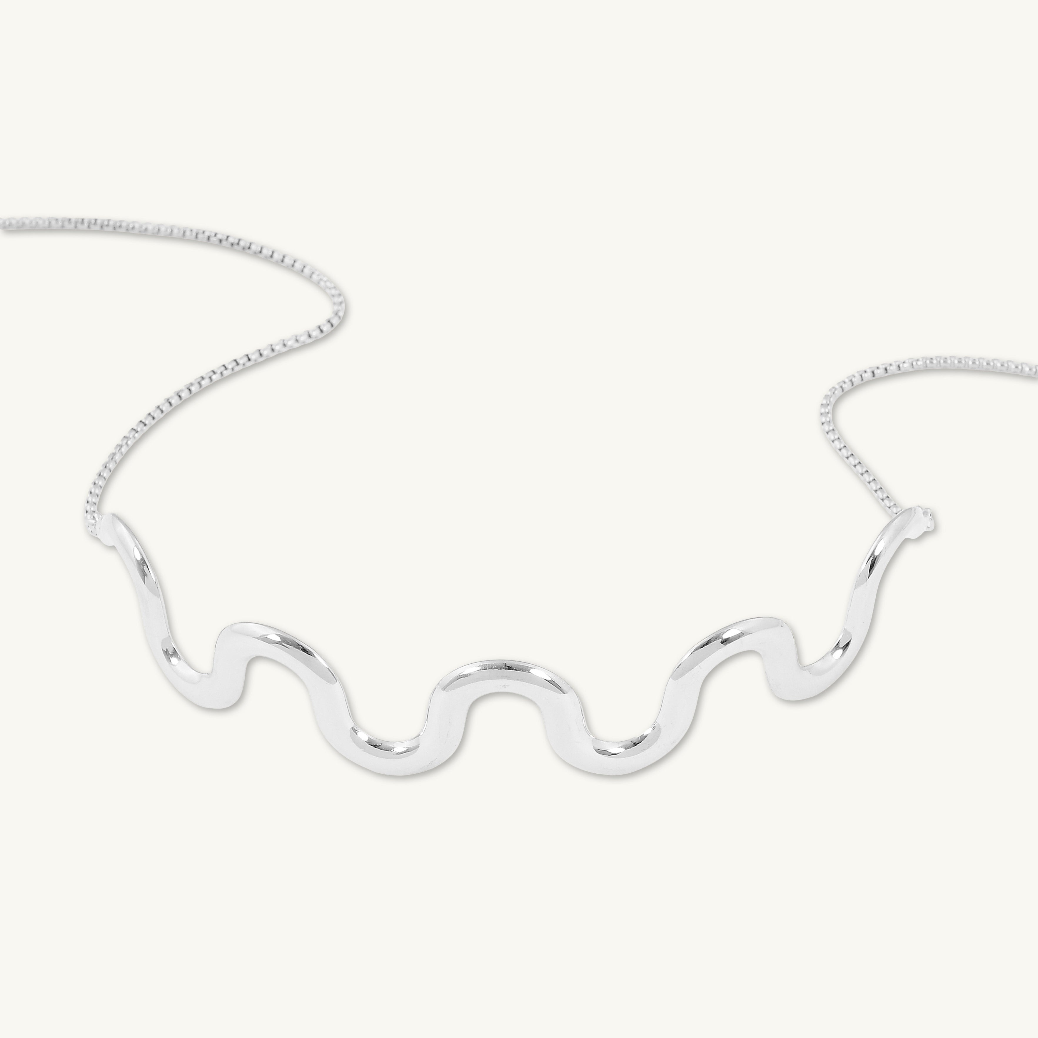 Wave Bar Choker Necklace