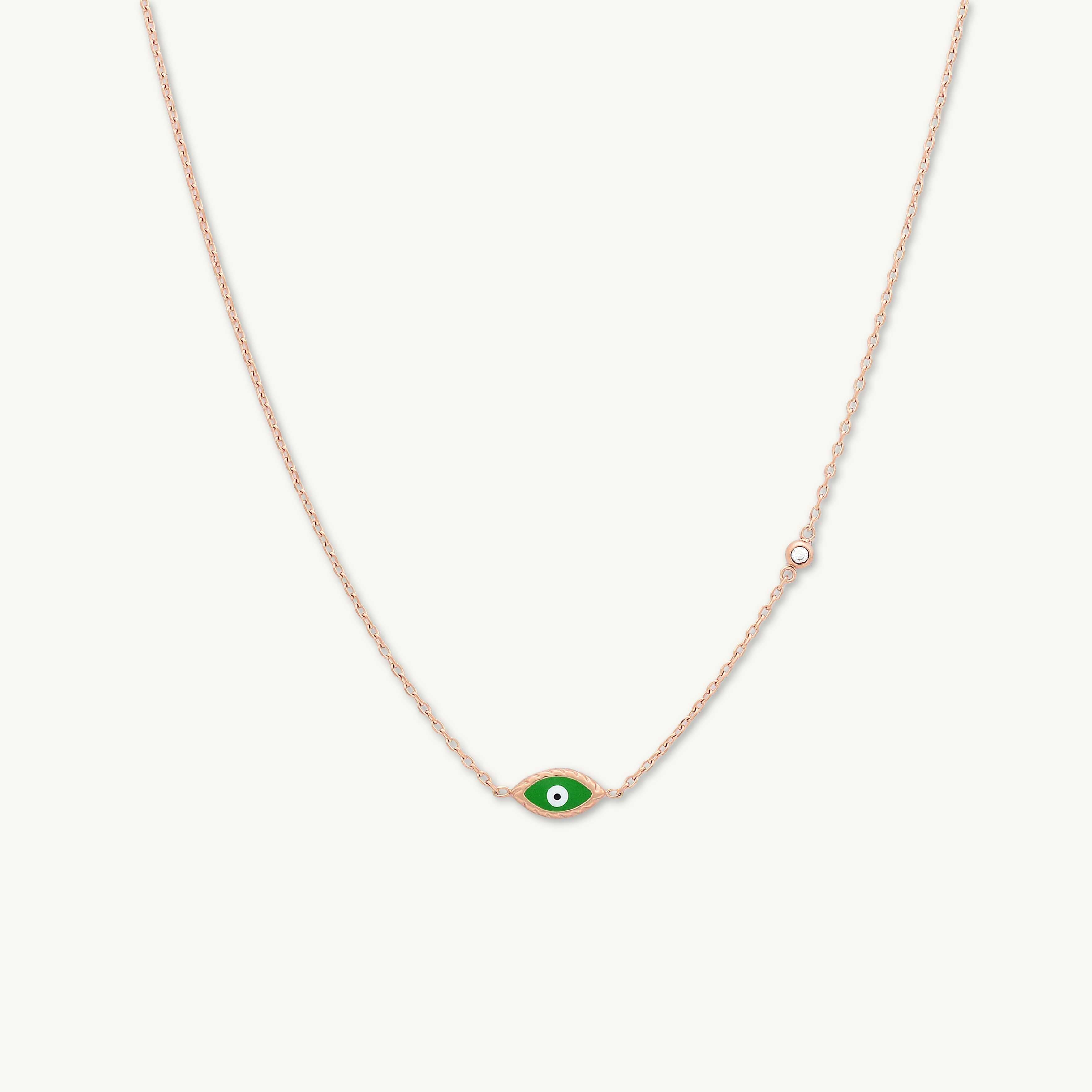 Evil Eye Emerald Solitaire Necklace