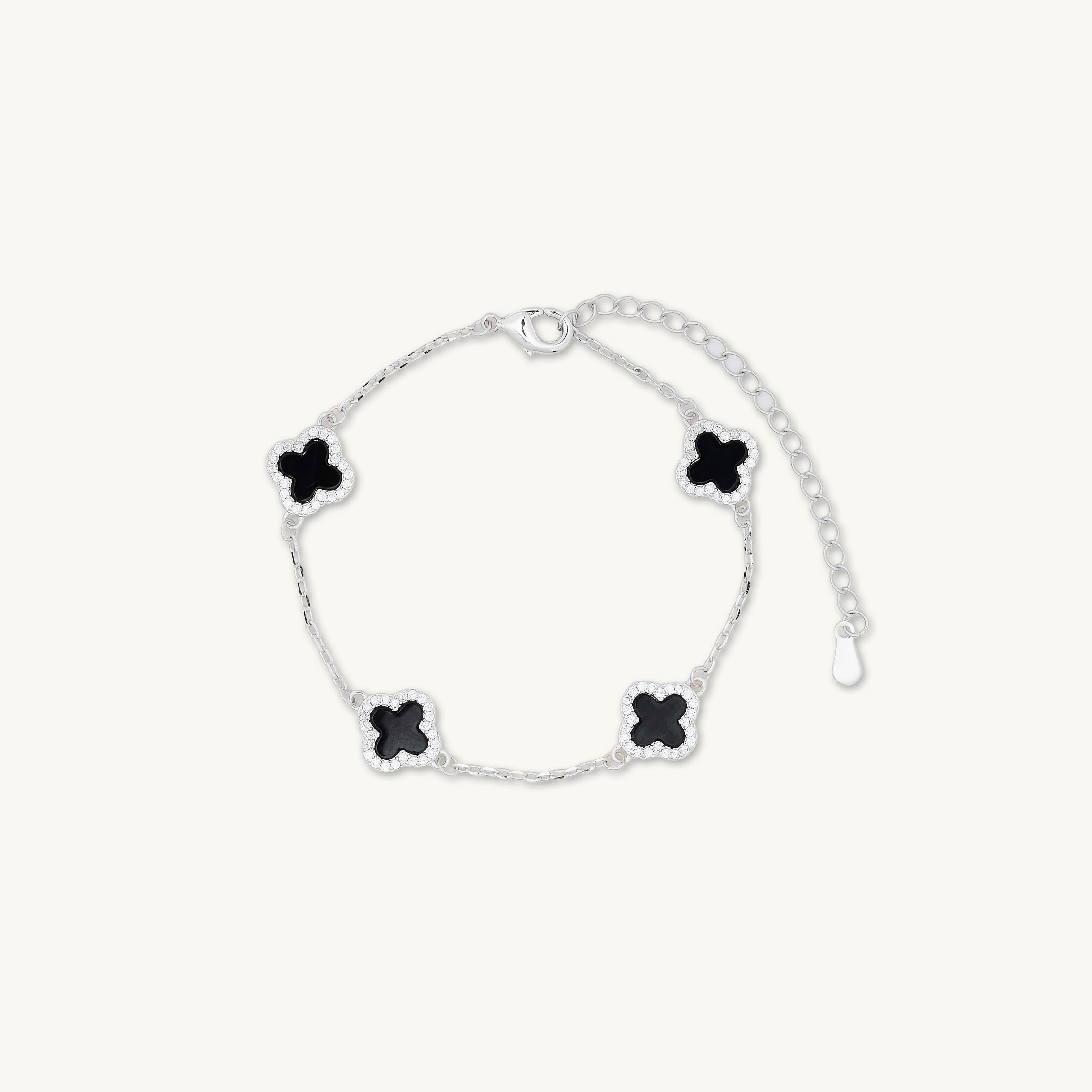 Clover Station Onyx Black Sapphire Bracelet