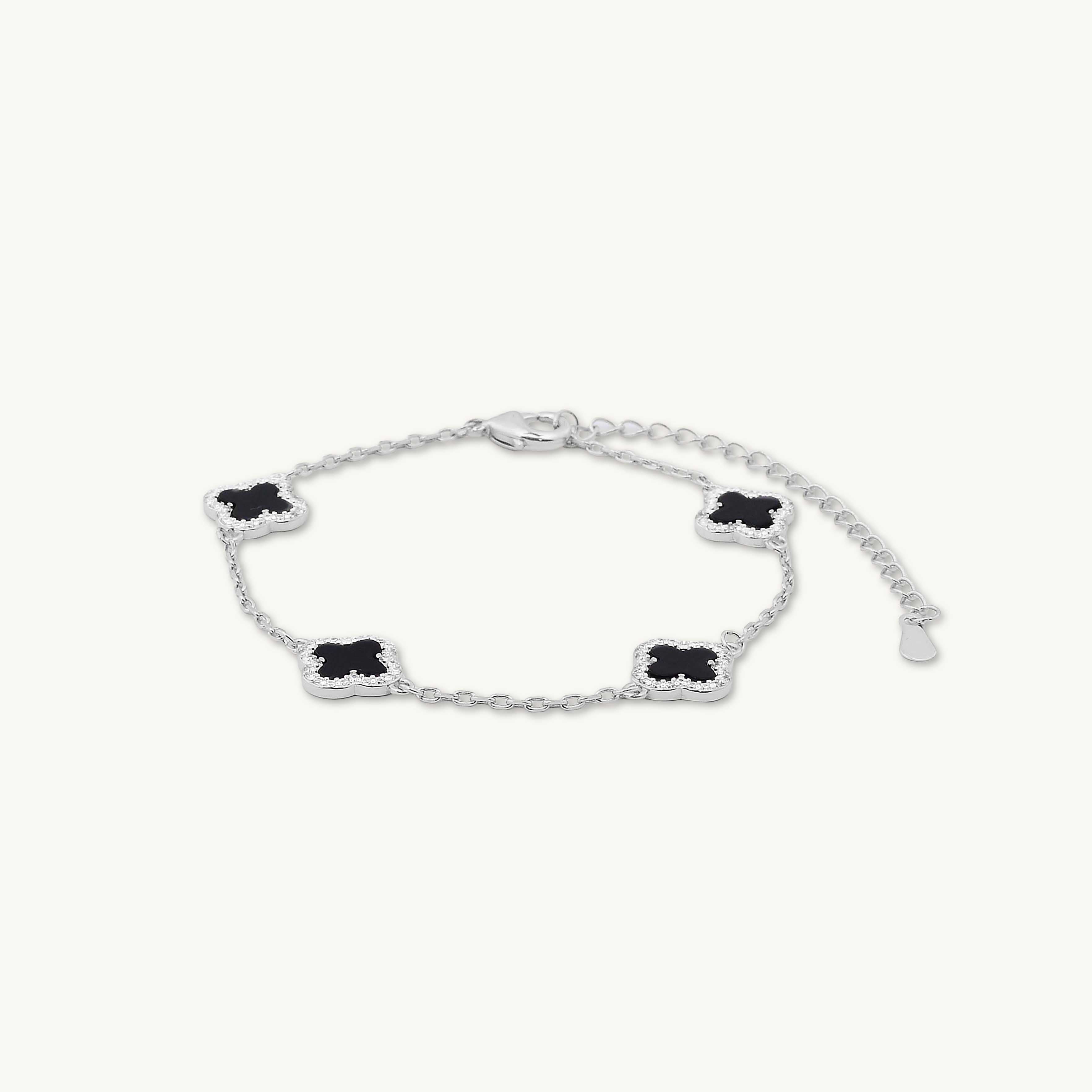 Clover Station Onyx Black Sapphire Bracelet