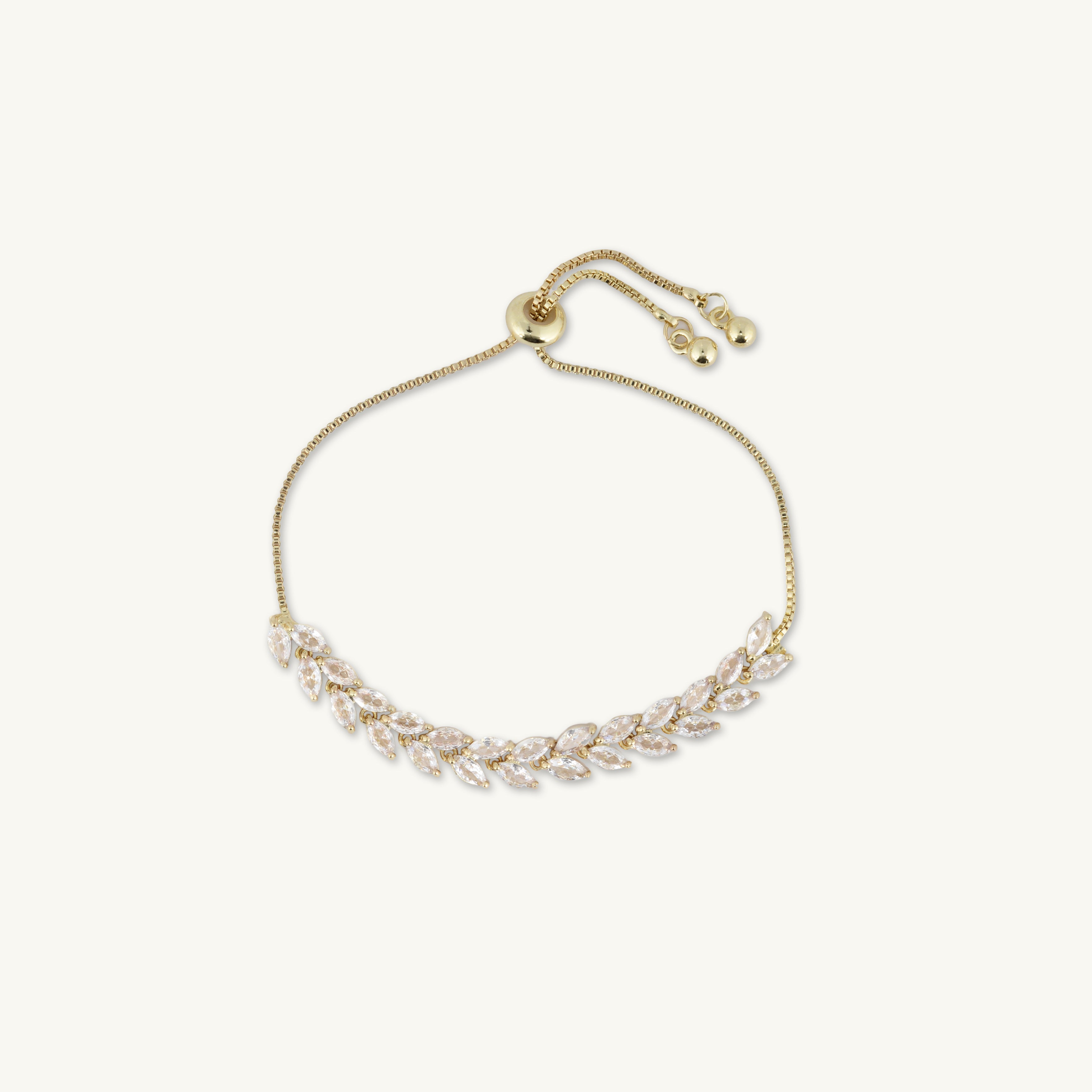 Tilly Leaf Tennis Chain Bracelet