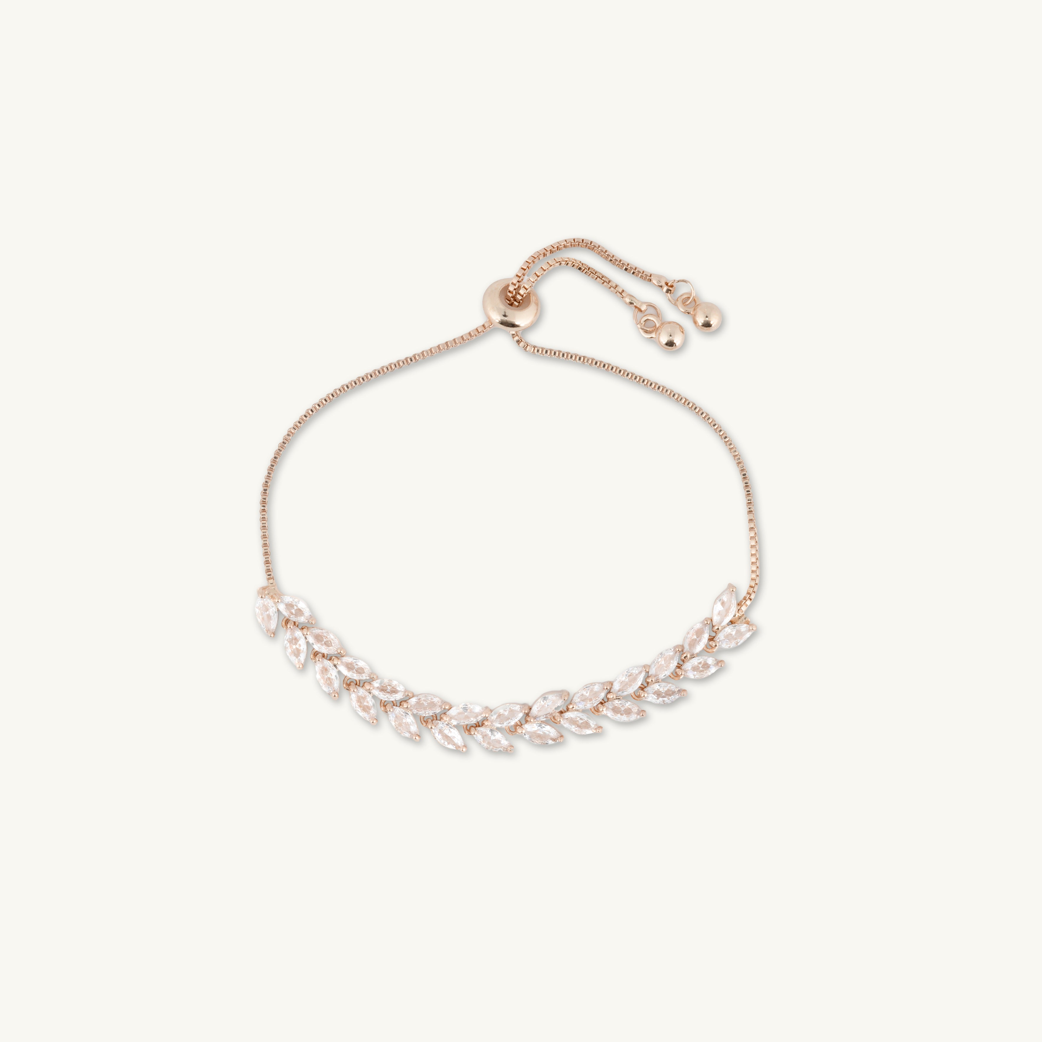 Tilly Leaf Tennis Chain Bracelet