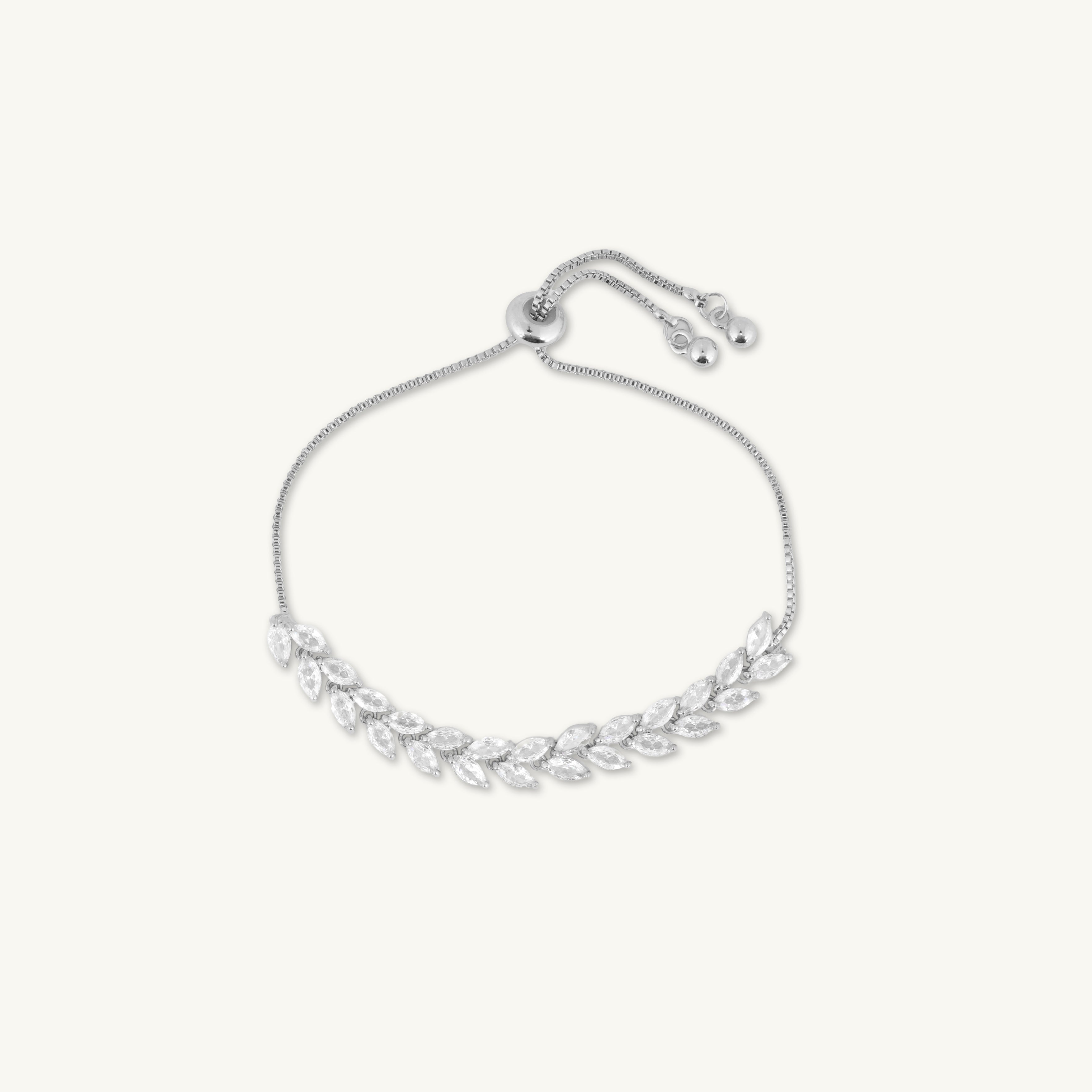 Tilly Leaf Tennis Chain Bracelet